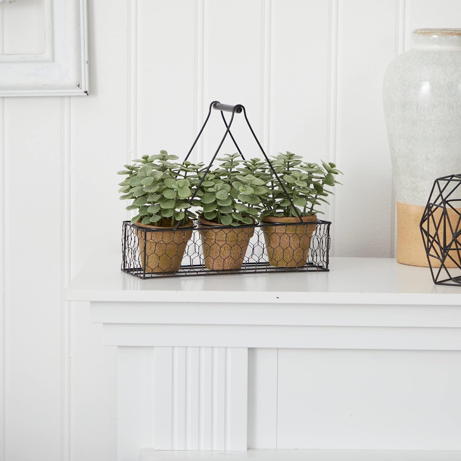 Nearly Natural 7 Inch Mini Jade Artificial Plant Set