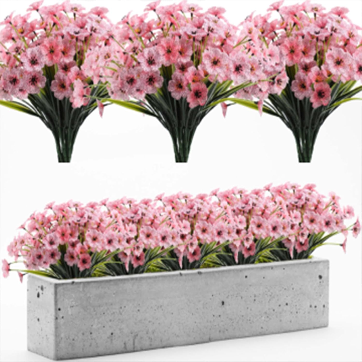 Lifelike Artificial Flowers Outdoor 4pcs Set