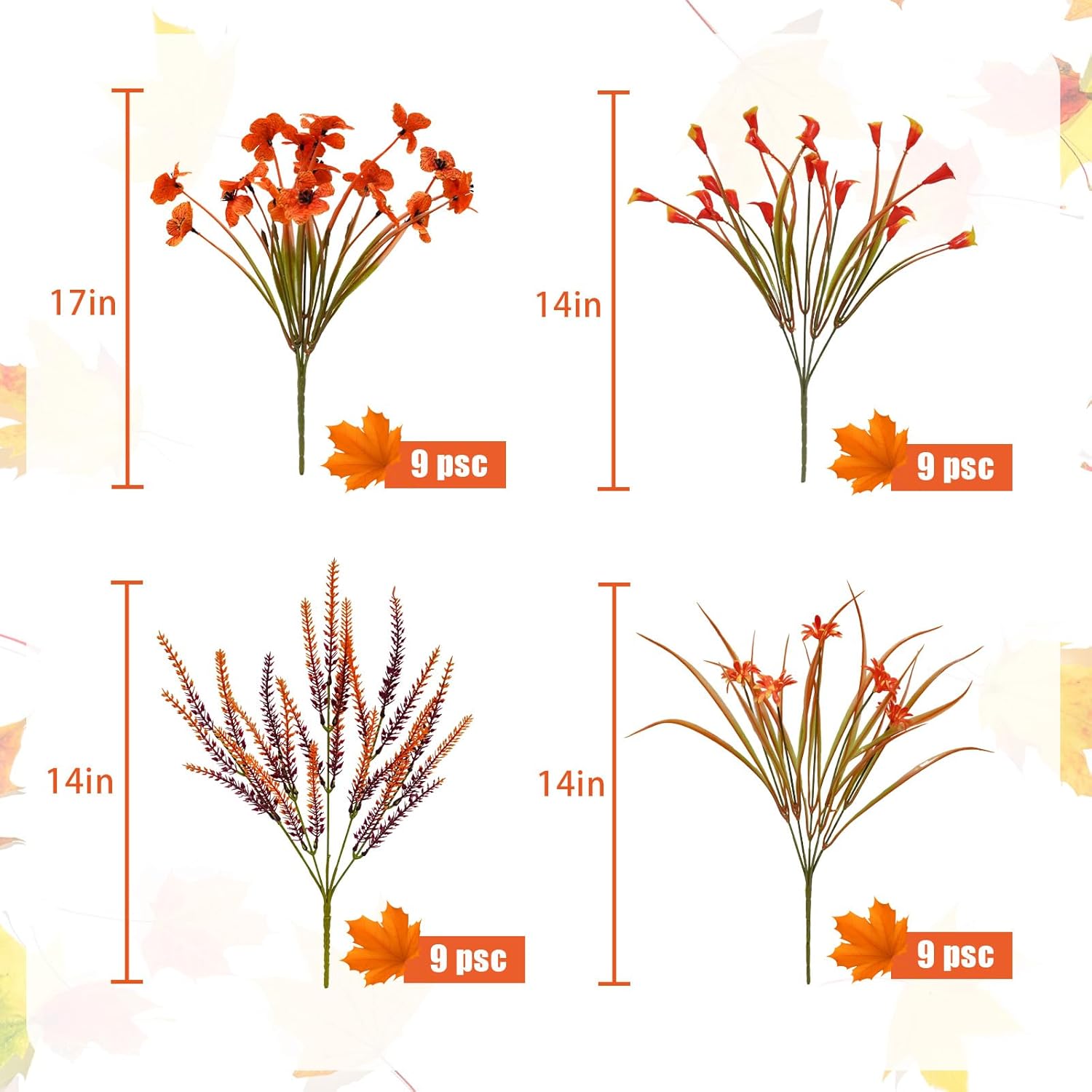Uieke 36PCS Artificial Mums Fall Decor for Outdoor