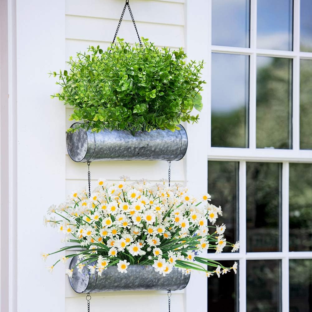 ArtBloom 12 Bundles UV Resistant Artificial Boxwood Flowers