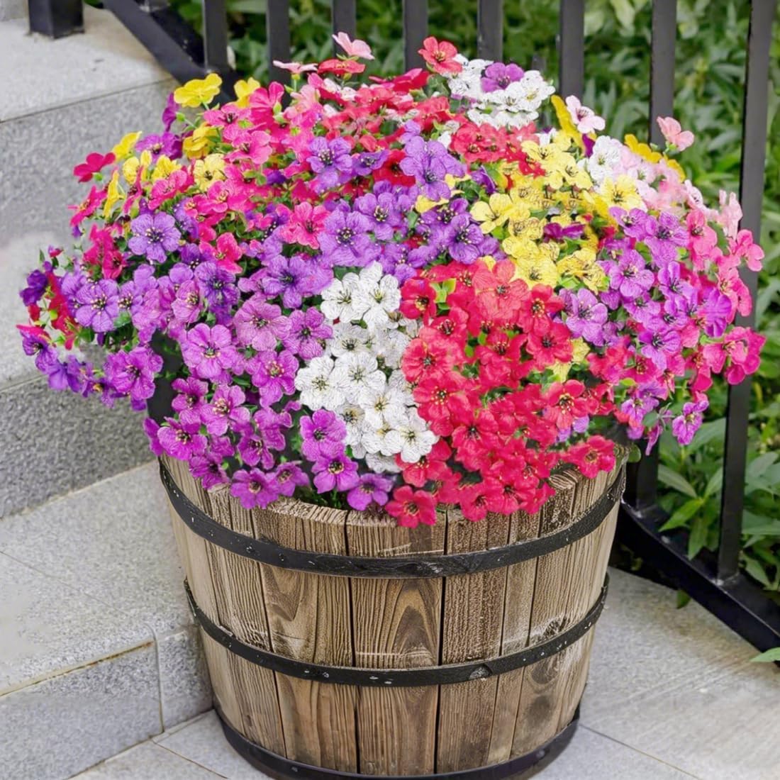 12 Bundle Artificial Flowers for Outdoor Decor
