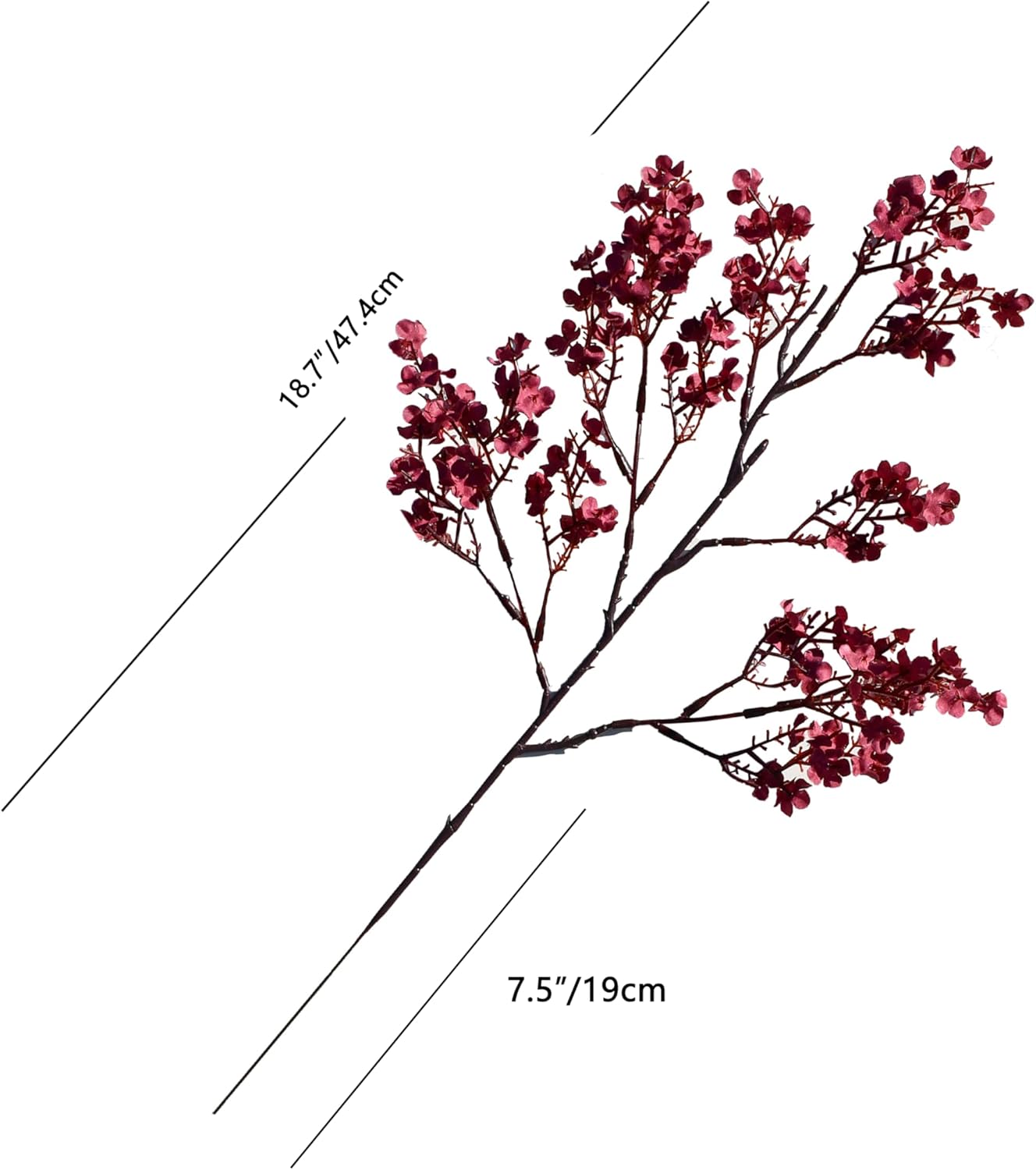 Mandys Burgundy Artificial Babys Breath Flowers 15 Bundles