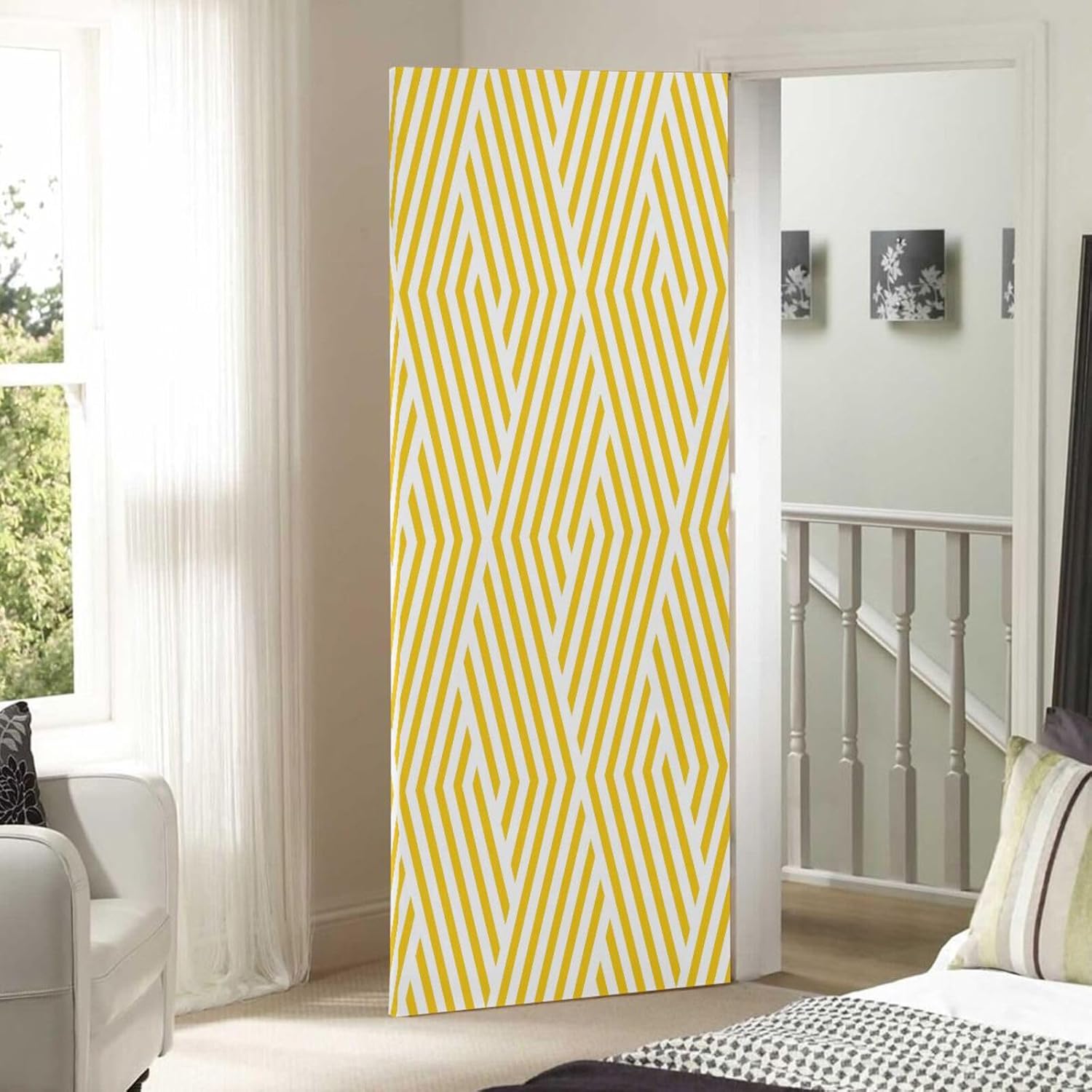 Susiyo Abstract Geometric Halloween Door Cover 32x79 in
