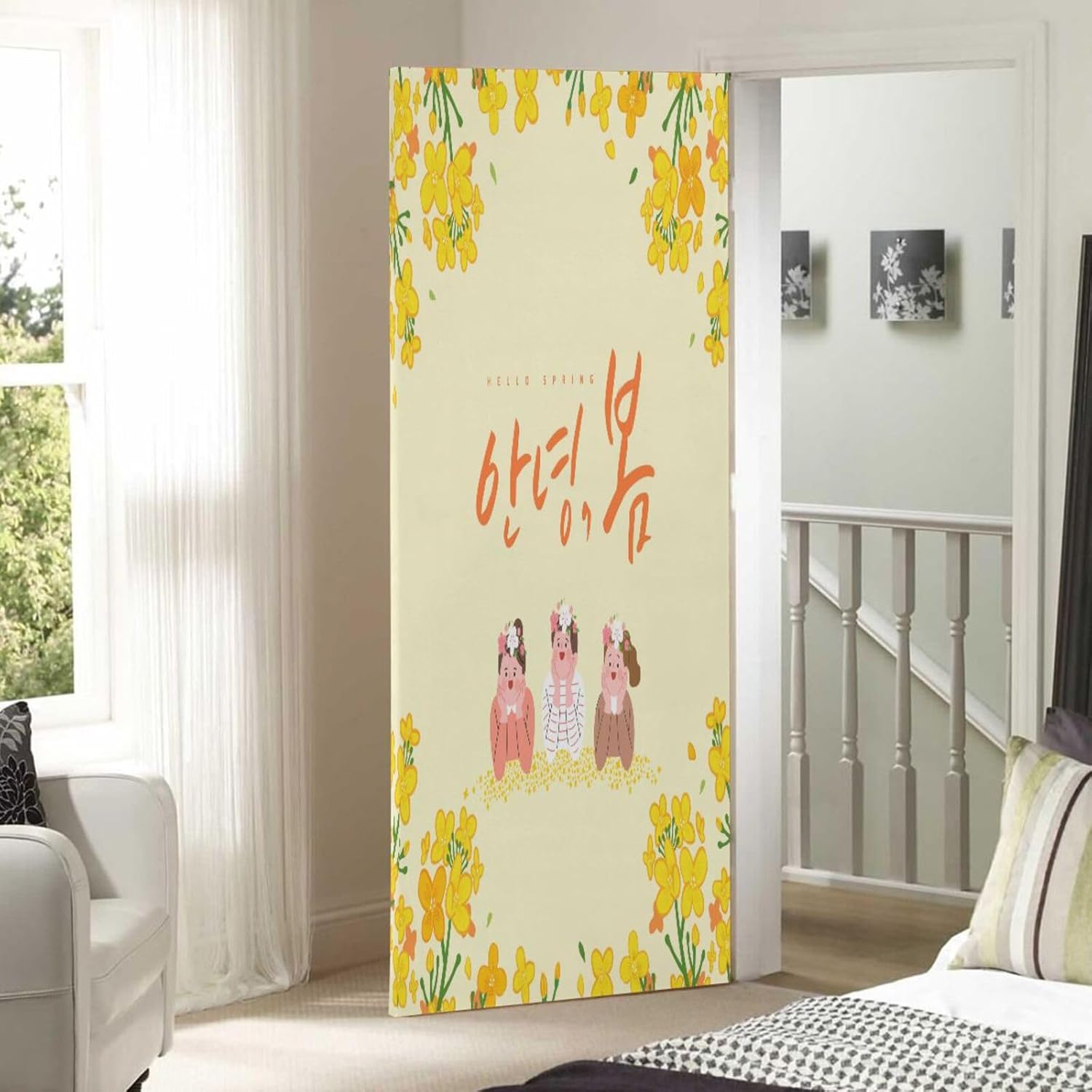 Susiyo Spring Yellow Halloween Door Cover