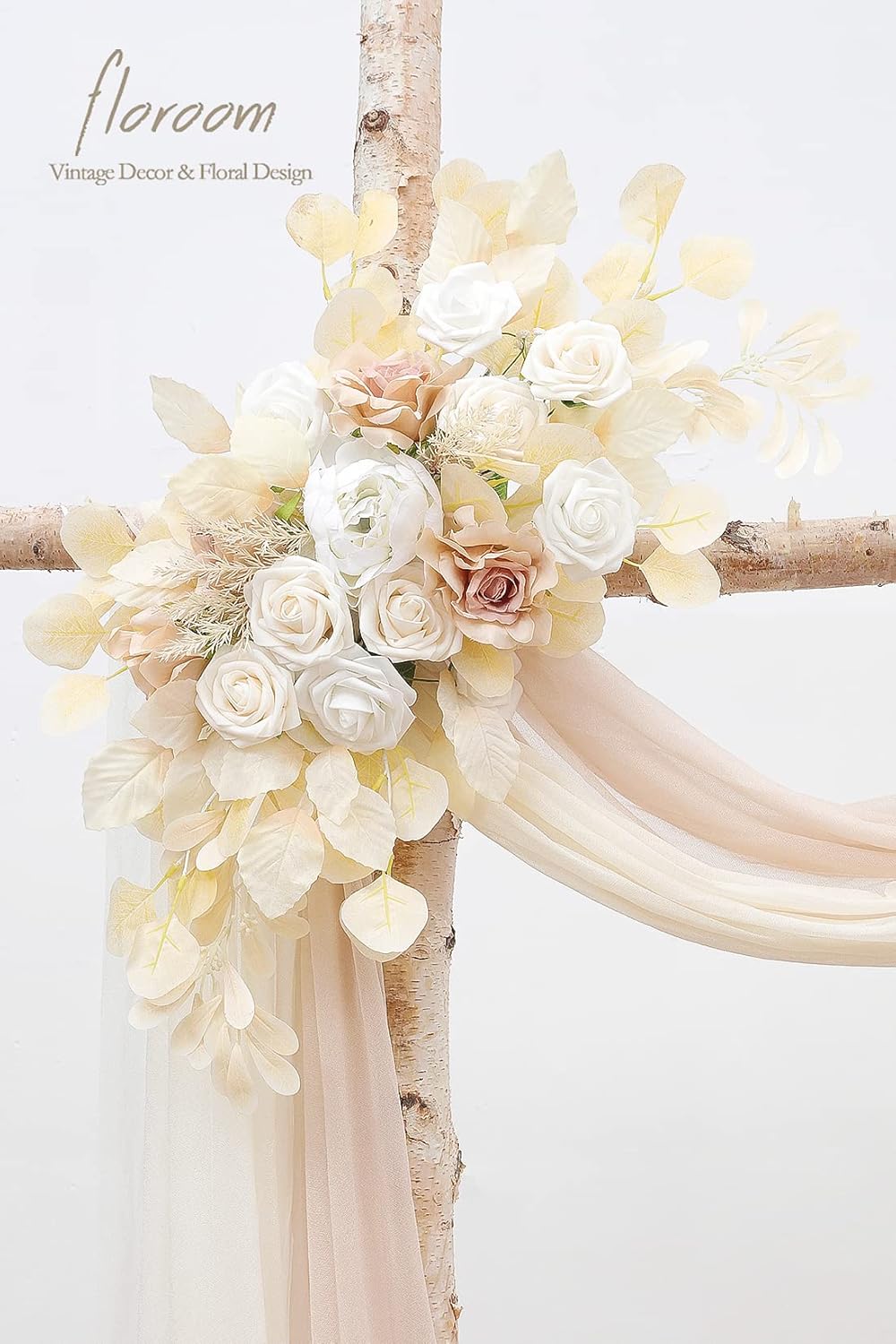 Floroom Arch Flowers with Drapes Kit Pack of 4