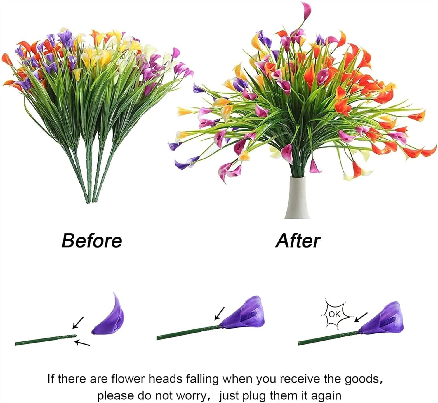 GaRcan Artificial Calla Lily Flowers for Home Garden Decoration