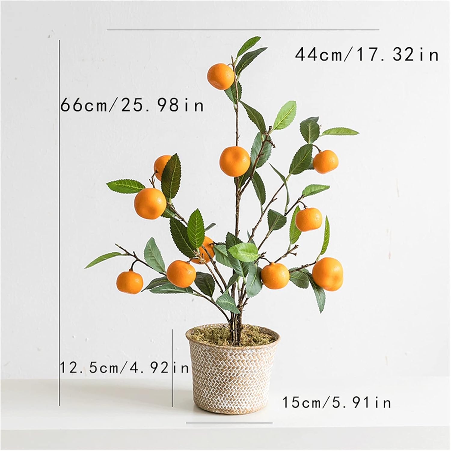 Artificial Pine Bonsai Tree 25 Inch Potted Fake Plants with Basket