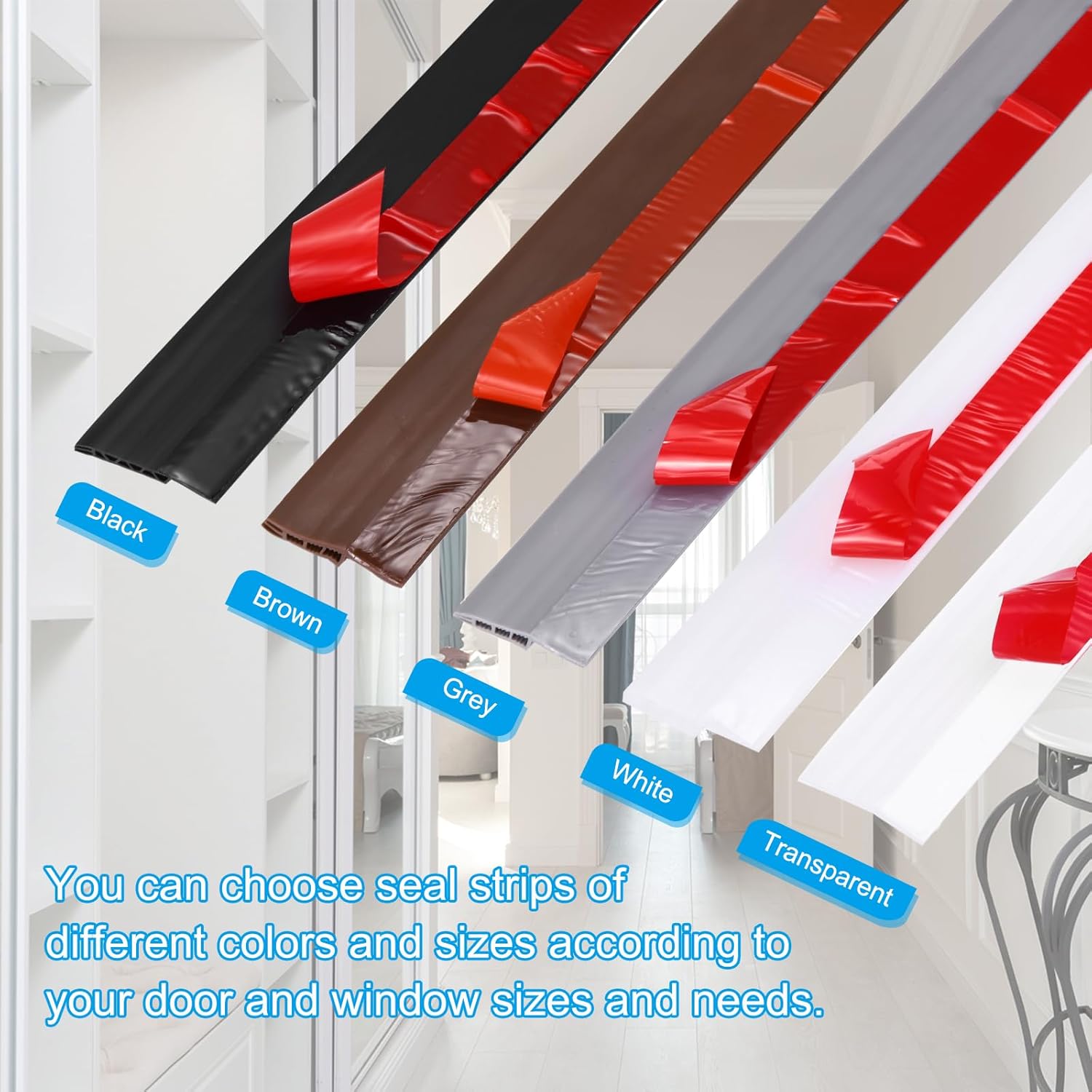 PATIKIL Door Draft Stopper 2 Pack 33FT Silicone Seal Strips