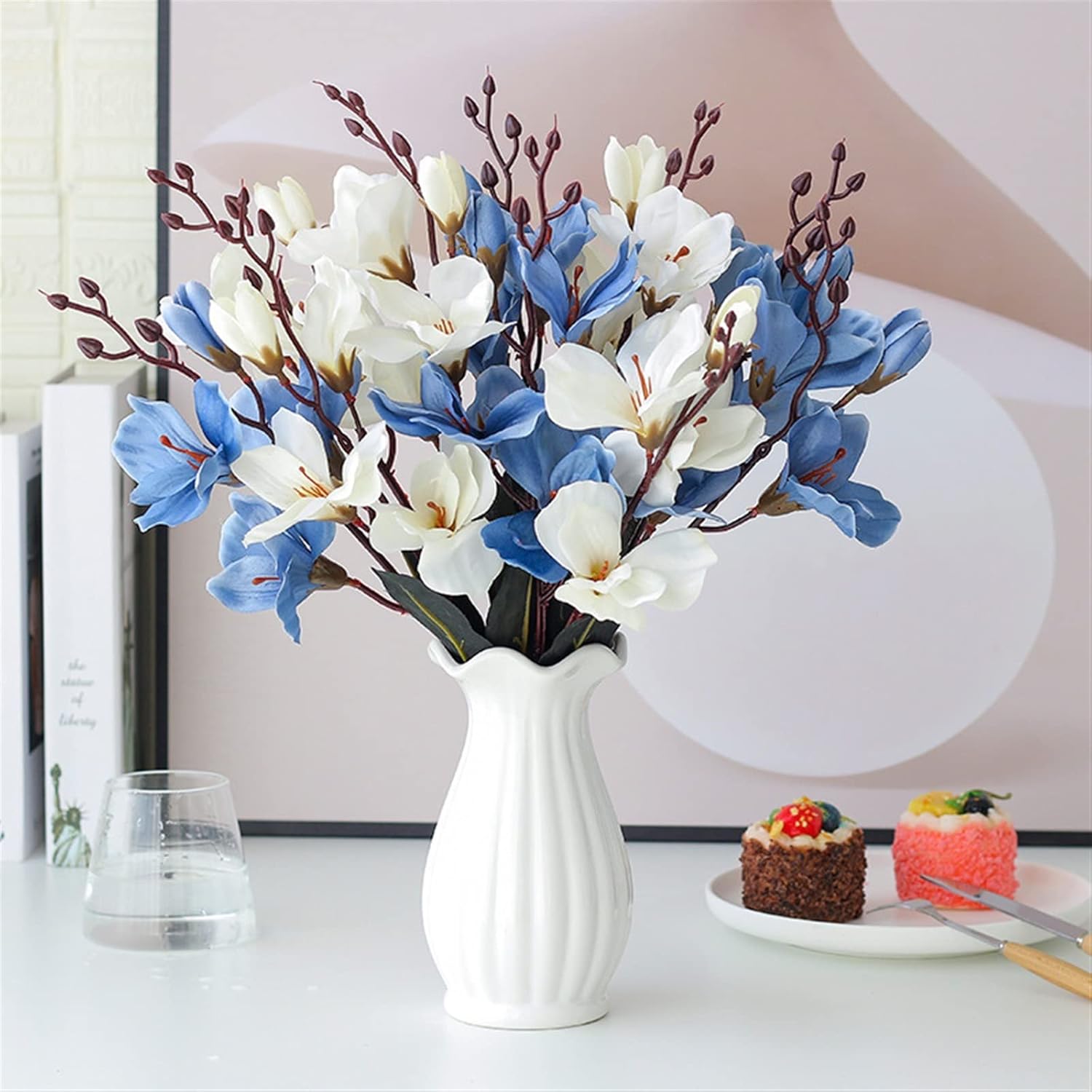 GaRcan Artificial Flowers Magnolia Silk Flower Bouquet 20 Heads
