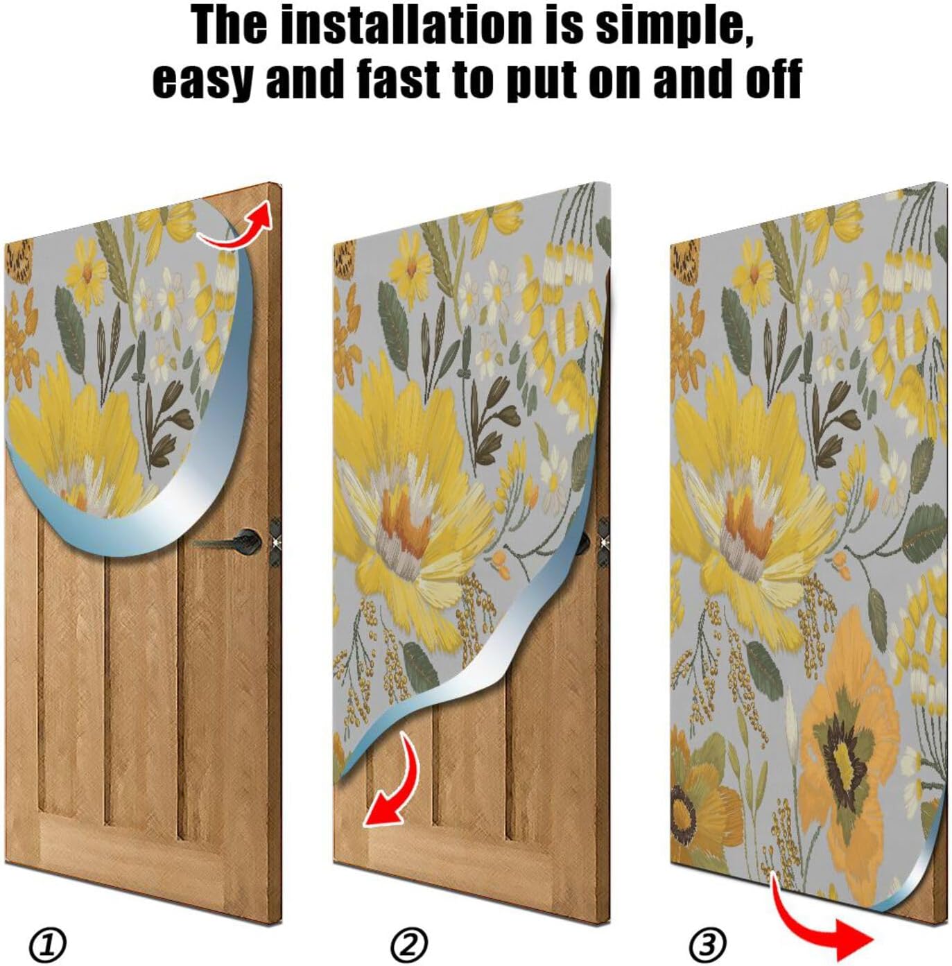 Susiyo Yellow Wildflowers Daisies Halloween Door Cover