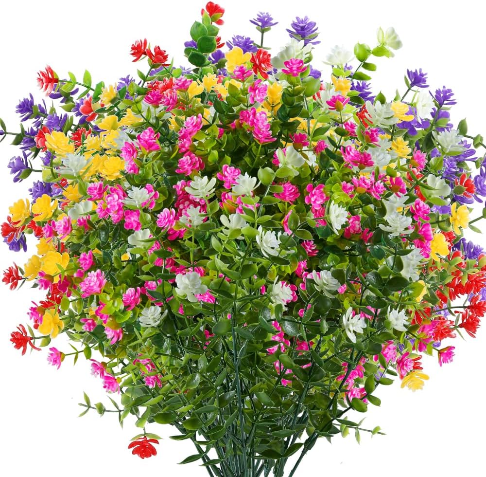 24PCS Artificial Eucalyptus Plants UV Resistant for Wedding Decor