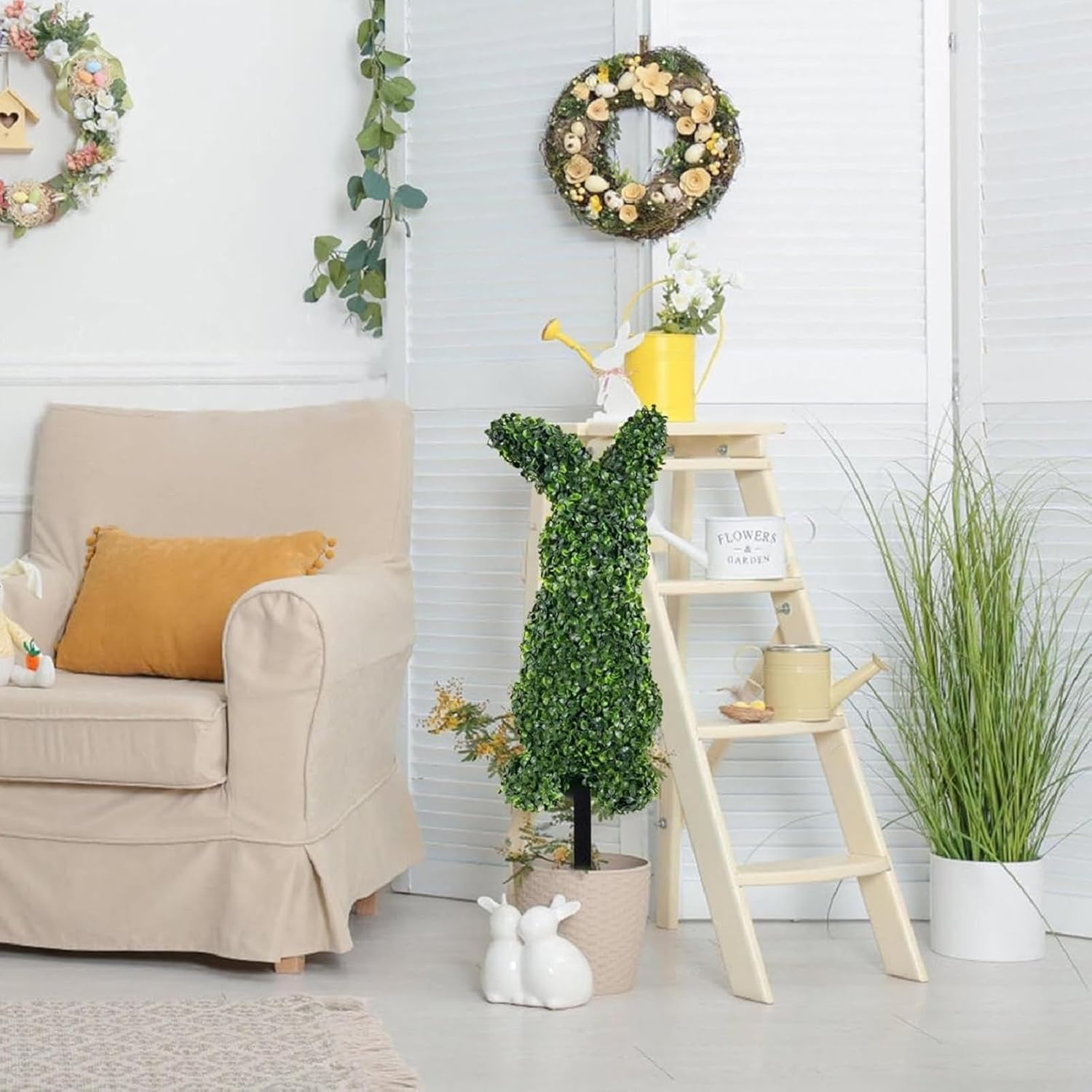 Easter Bunny Shaped Topiary Artificial Tree 30