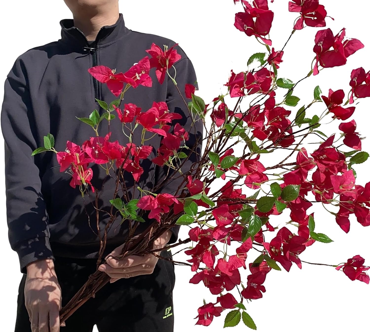 Raxcelivia Artificial Bougainvillea Branches Fuchsia Pack of 4
