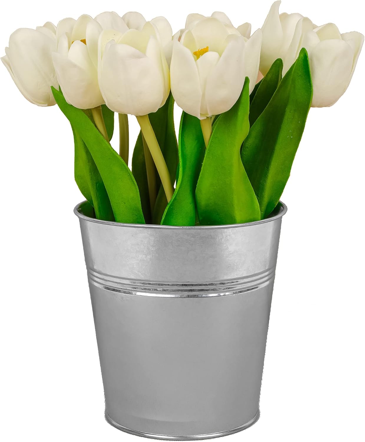 National Tree Company Artificial Flower Bouquet Tulip White 9 Inch