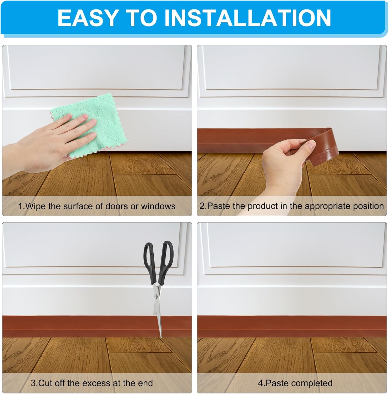 PATIKIL Door Draft Stopper 2 Pack 33FT Silicone Seal Strips