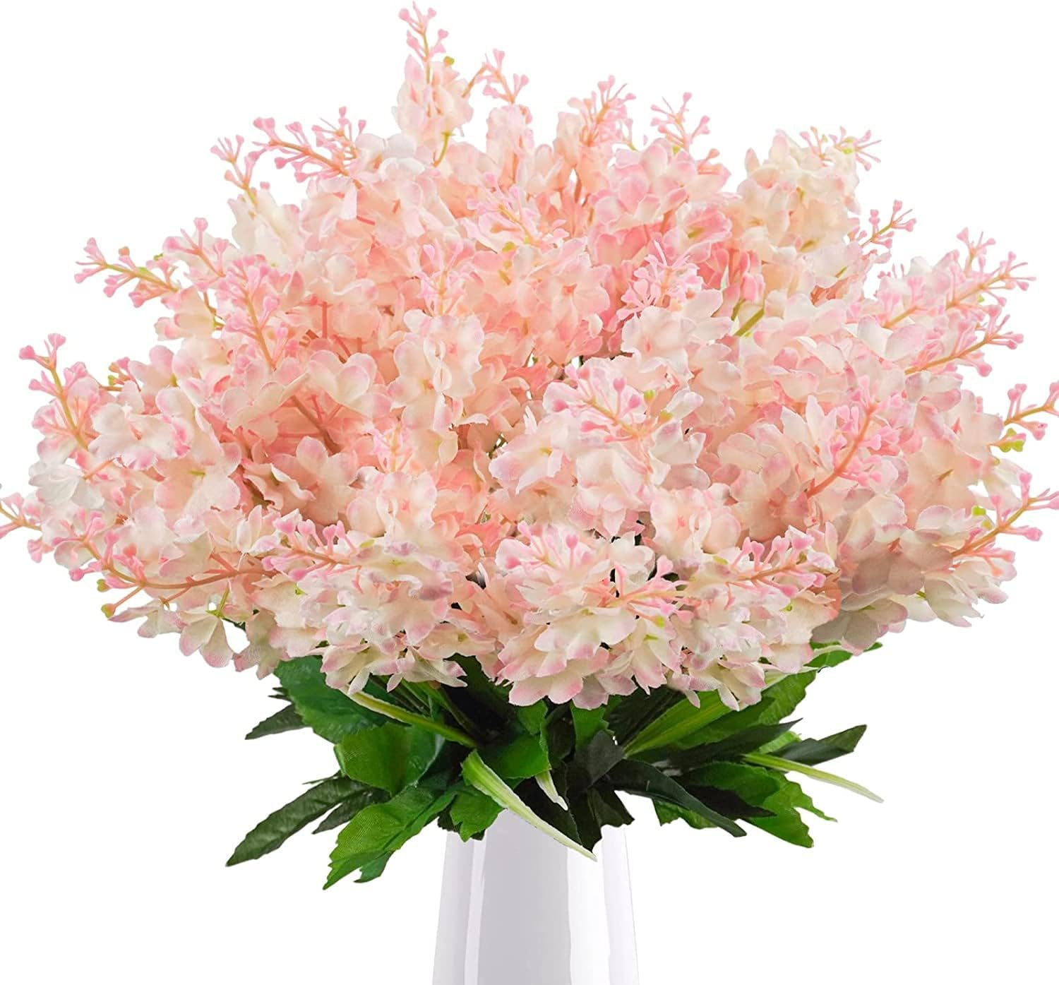 6Pcs Artificial Pink Wisteria Flowers with 137 Inch Stems