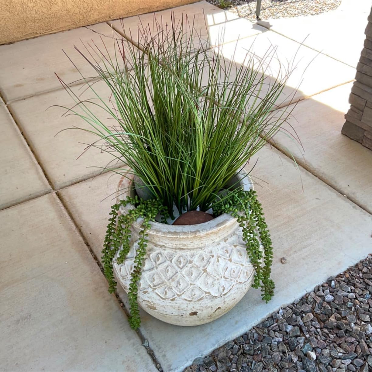 CATTREE Artificial Plants Fake Wheat Grass Tall Shrubs 8 Pcs Bundle