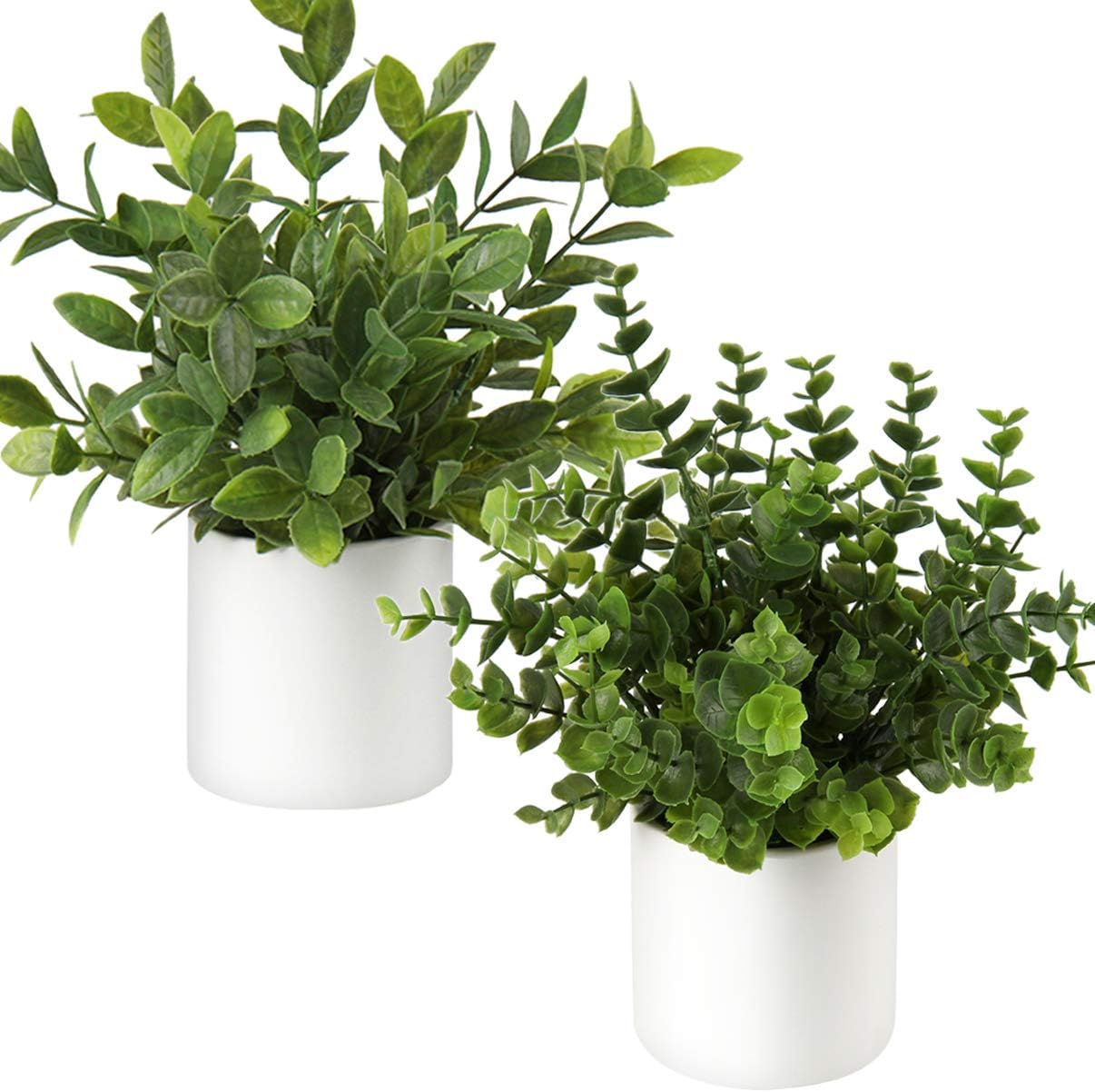 Briful Mini Fake Plants Set of 2 Eucalyptus Rosemary