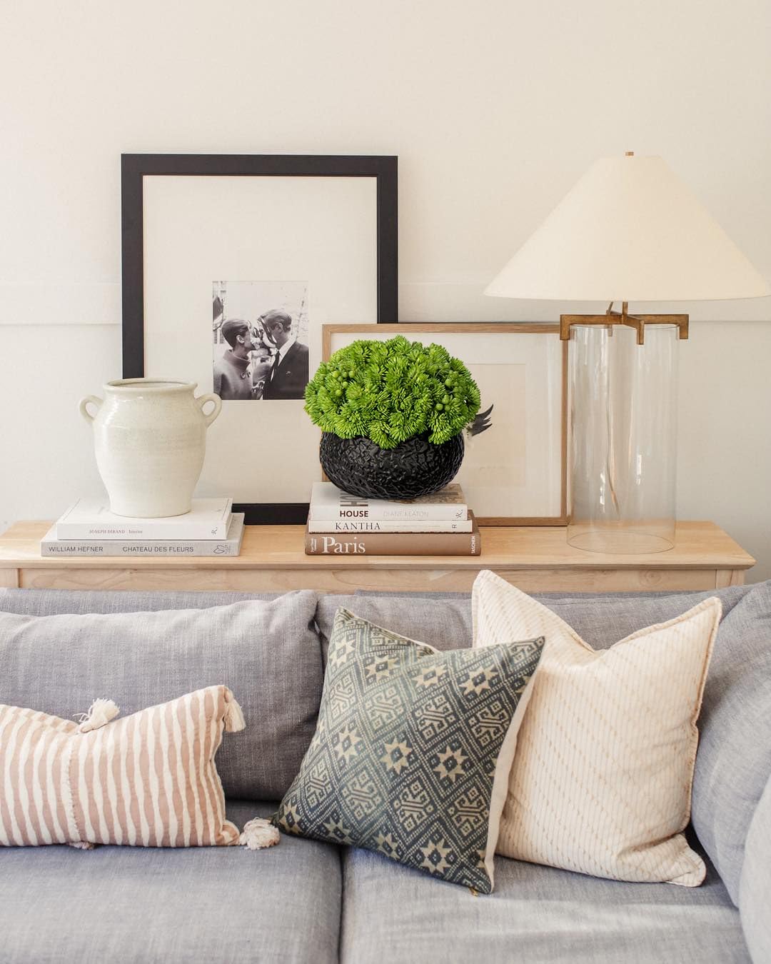 Briful Artificial Succulents in Black Ceramic Pots