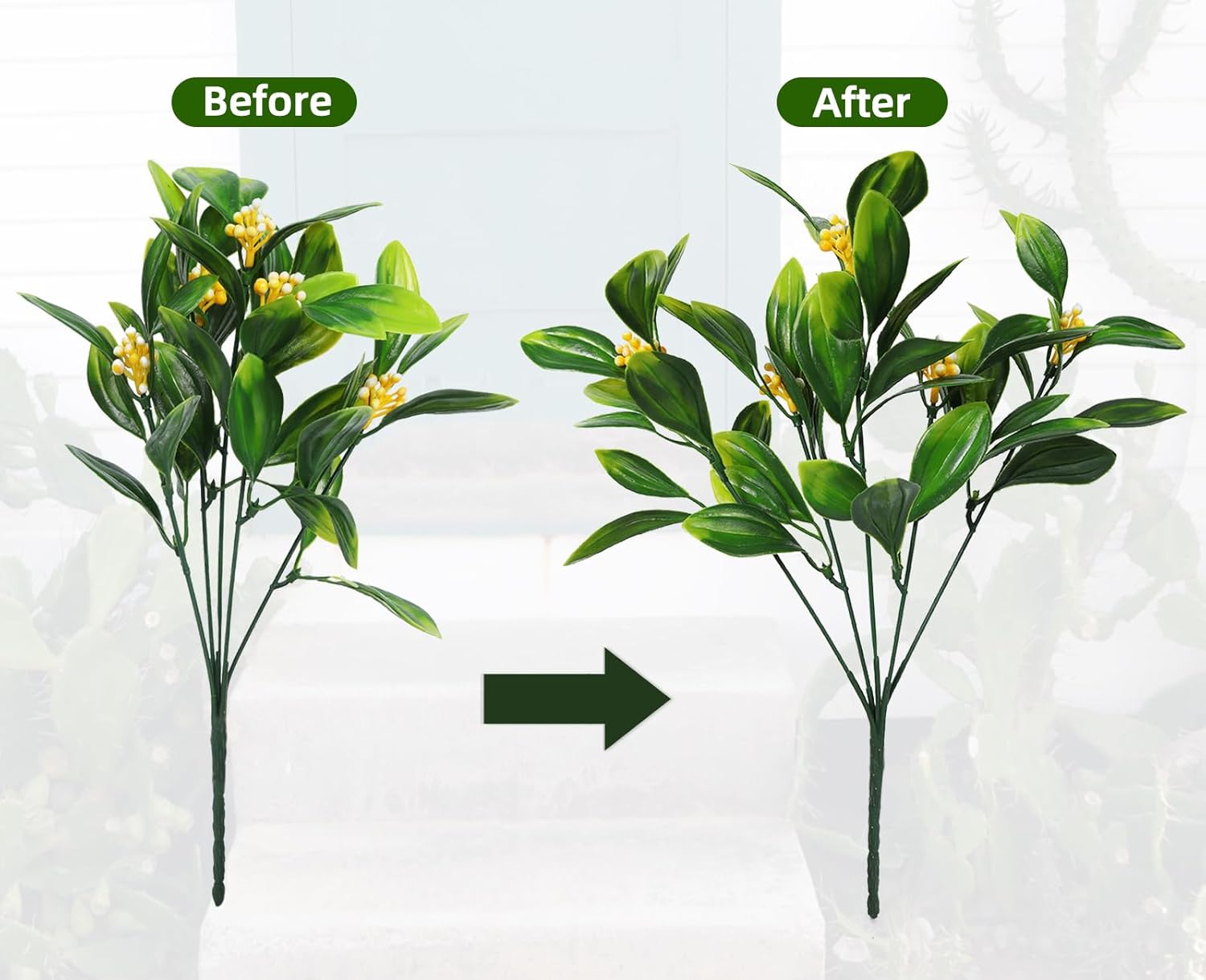 RECUTMS Artificial Shrubs Faux Plastic Grass