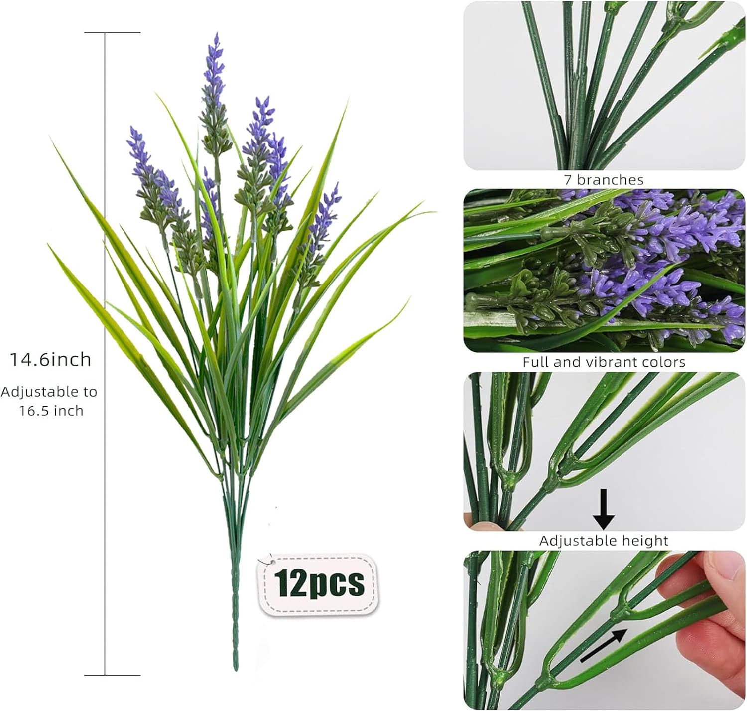 Toprooms Artificial Plants Outdoor 12 Bundles Purple
