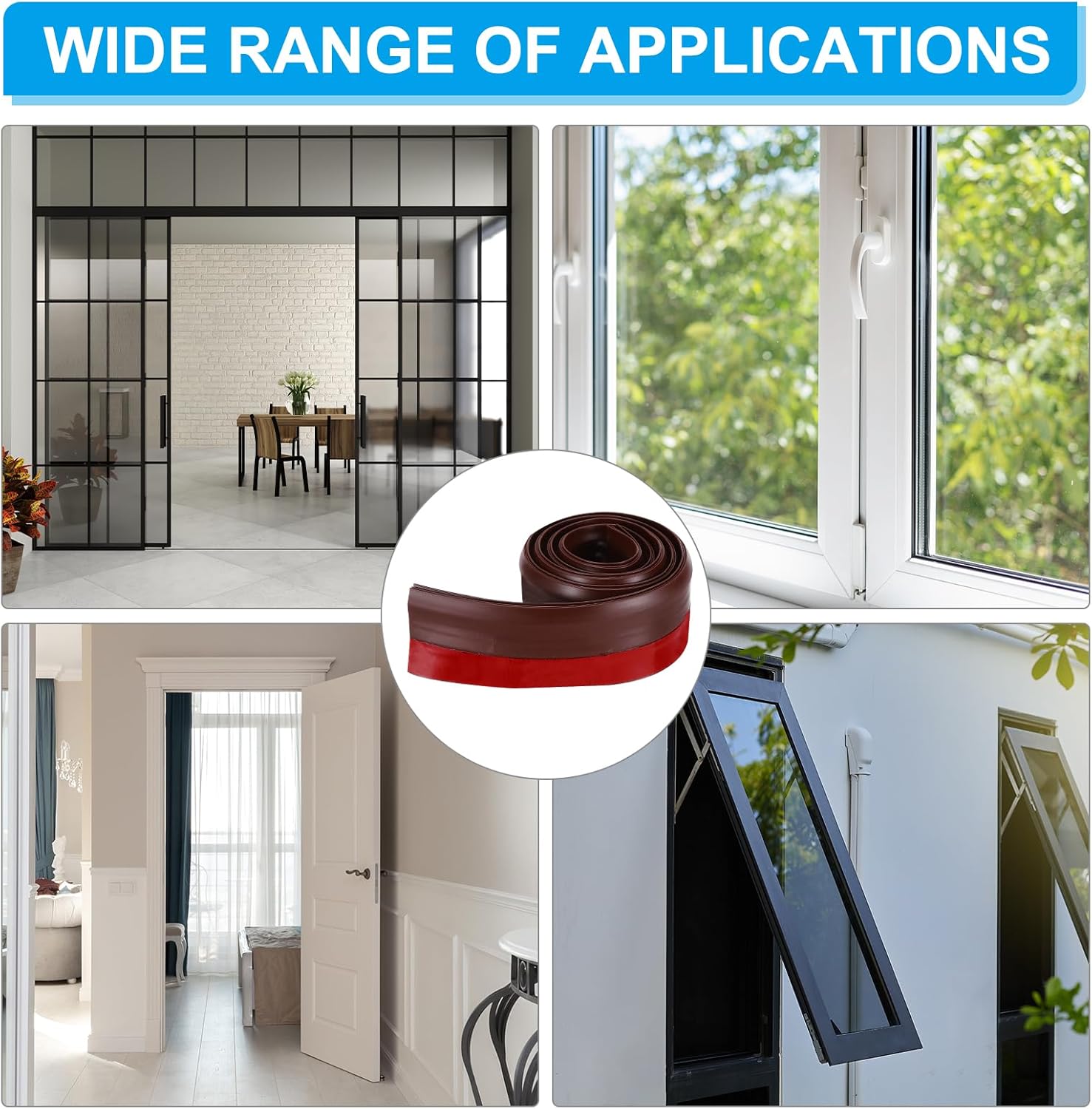 PATIKIL Door Draft Stopper 2 Pack 33FT Silicone Seal Strips