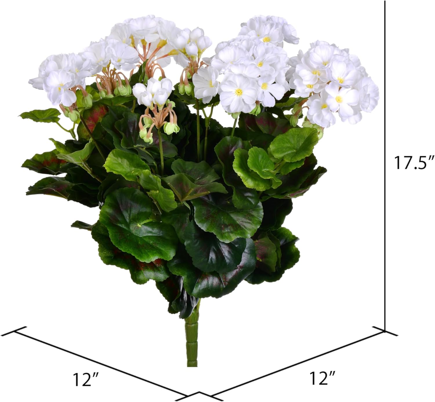 Vickerman 175 Inch Artificial White Geranium Bush