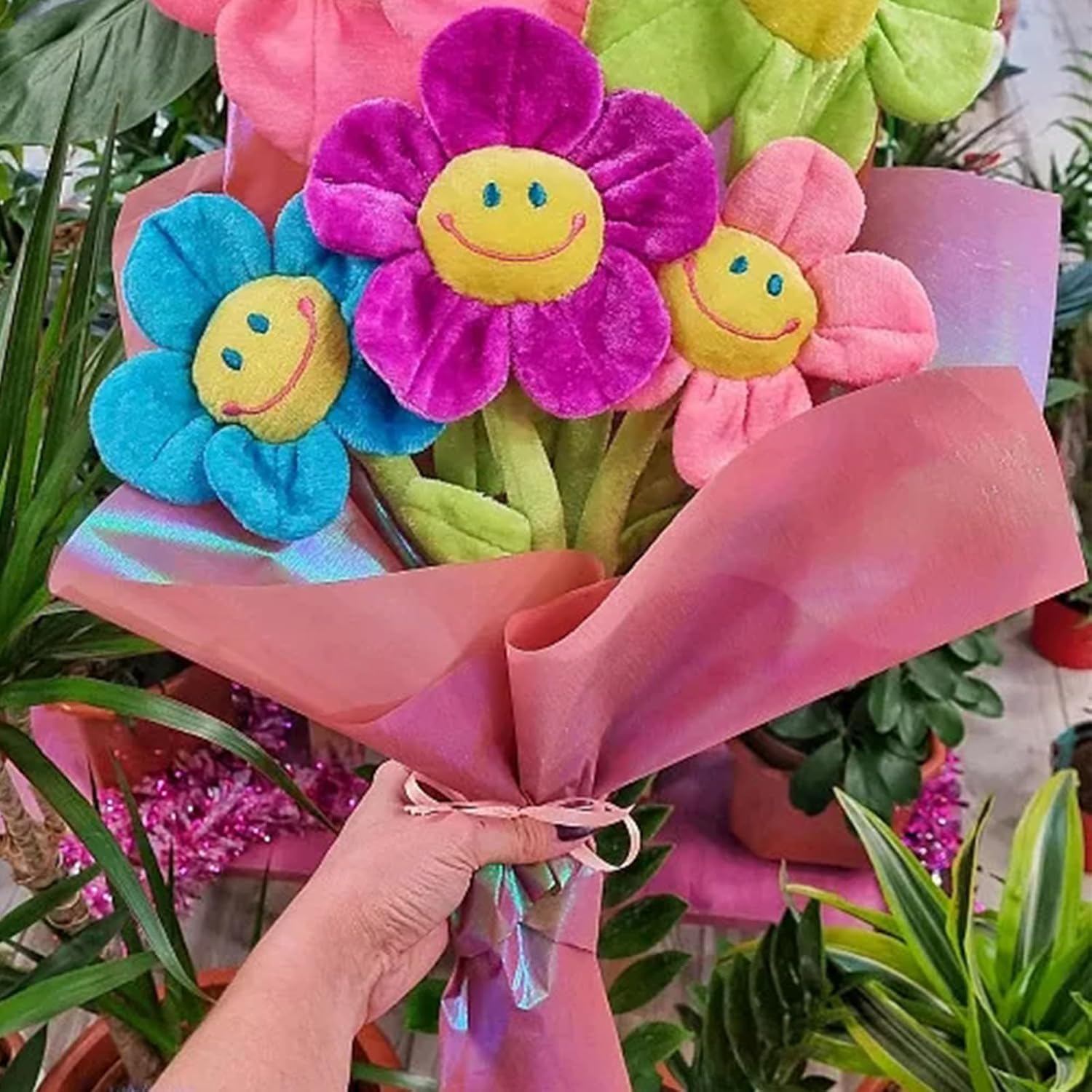 KWAGOCAR 8 Pack Artificial Plush Flowers Curtain Tiebacks