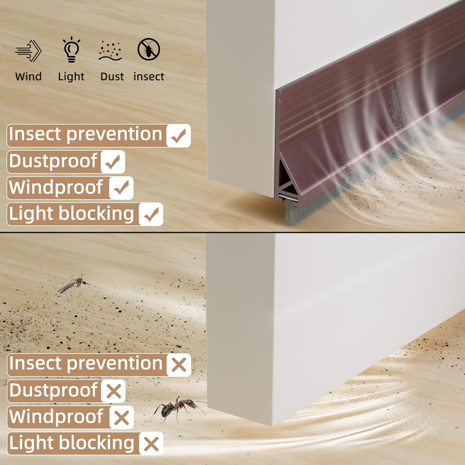 39 Inch Rubber Door Sweep with Silicone Adhesive