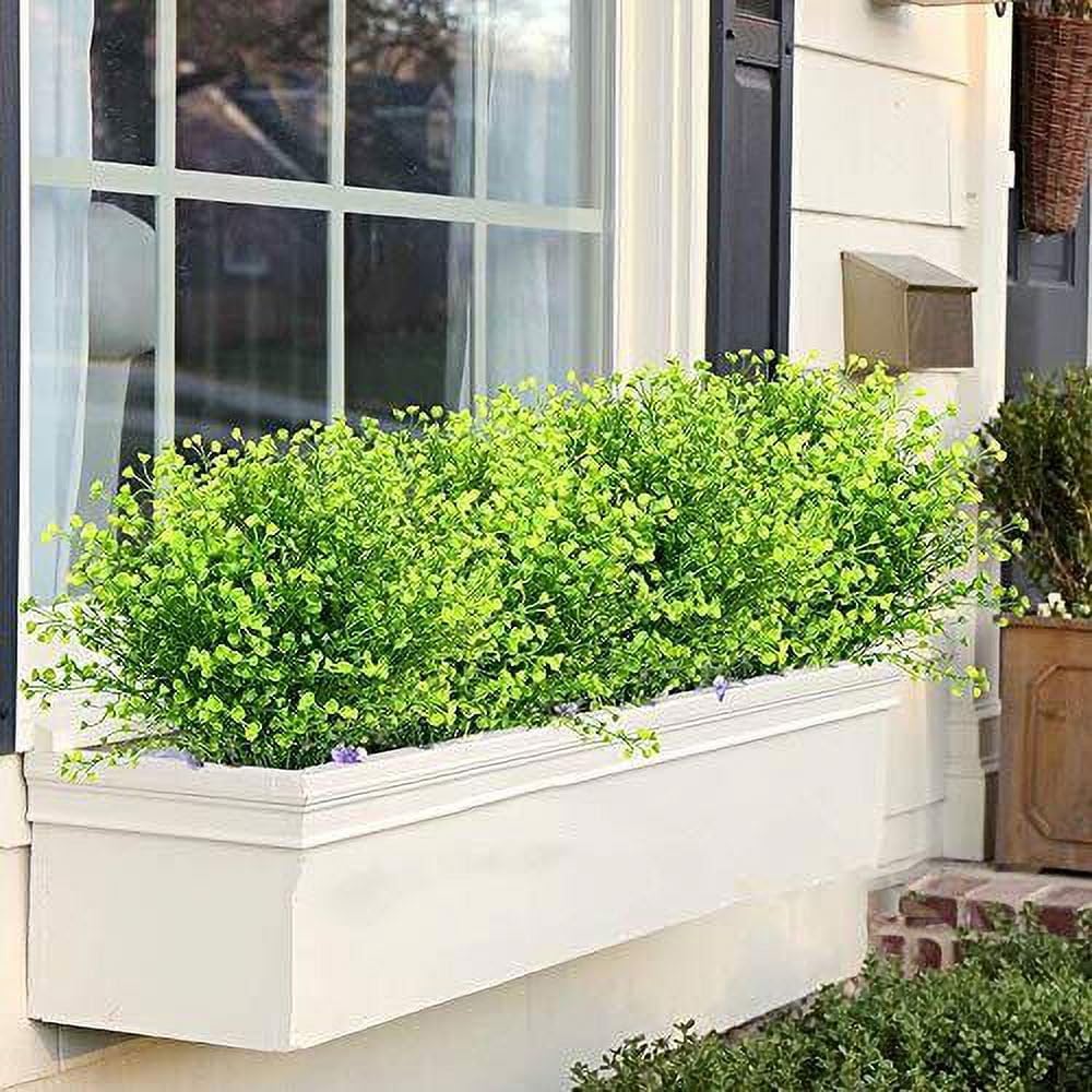 8 Pack Artificial Bell Willow Shrubs UV Resistant Fake Plants