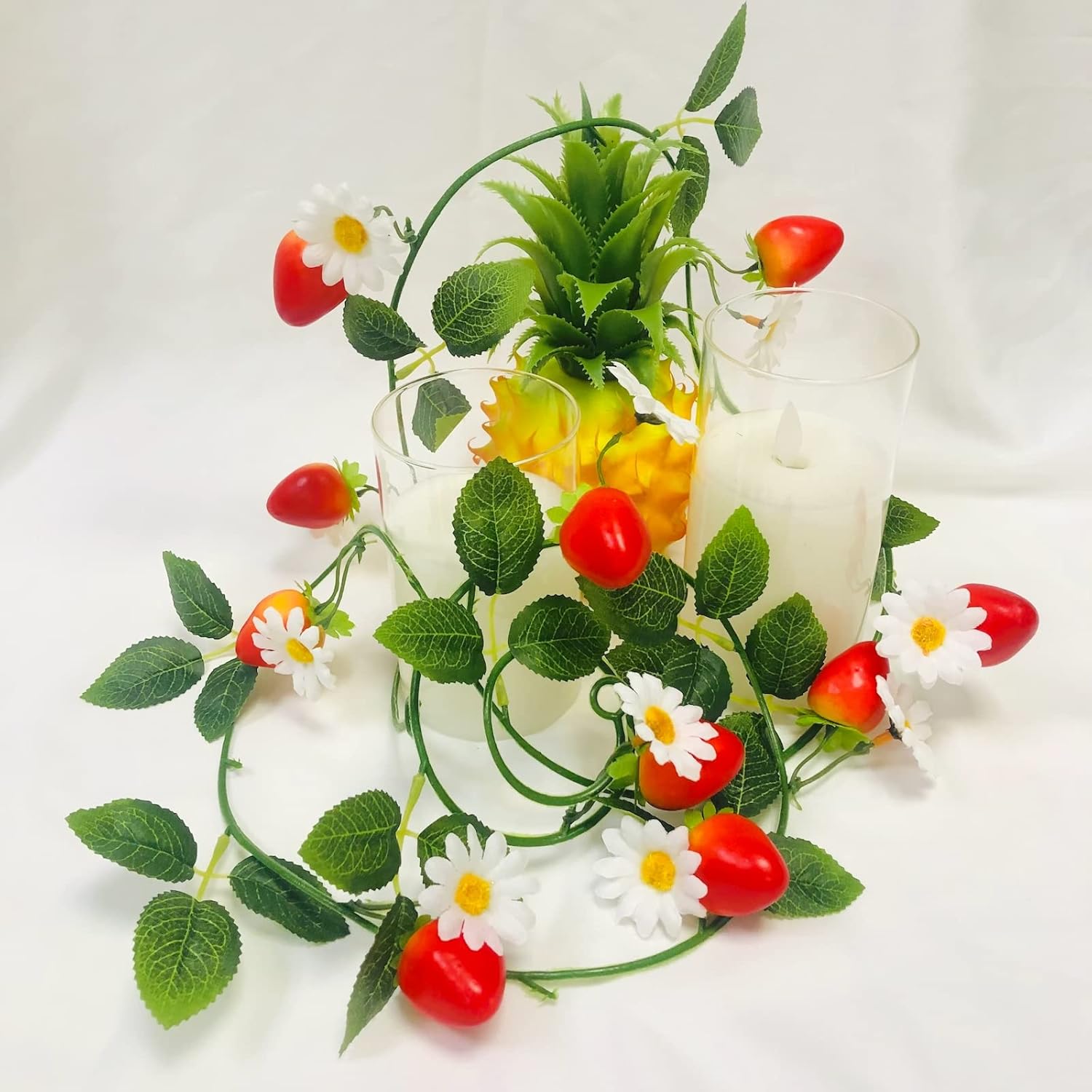 Artificial Strawberry Flower Vine Garland Wedding Decor