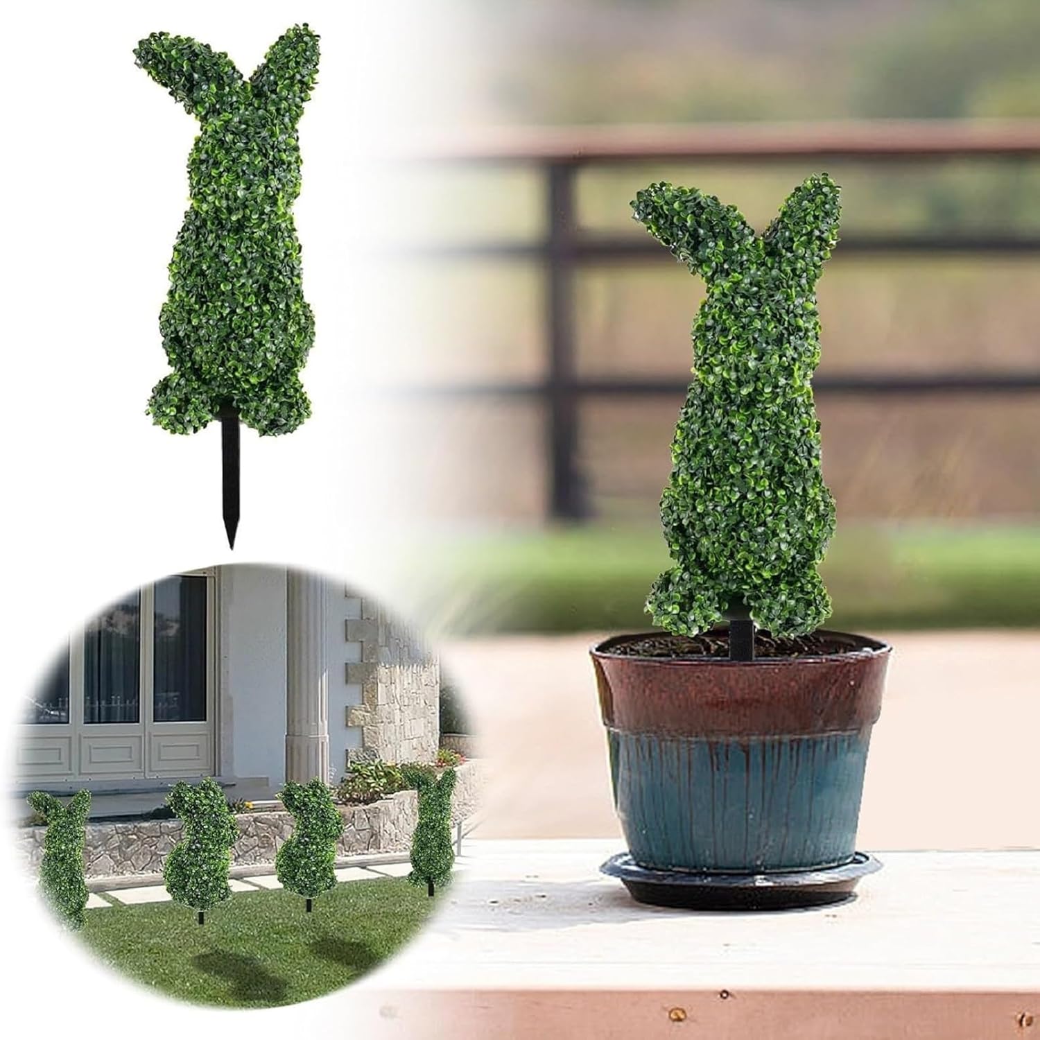 Easter Bunny Shaped Topiary Artificial Tree 30
