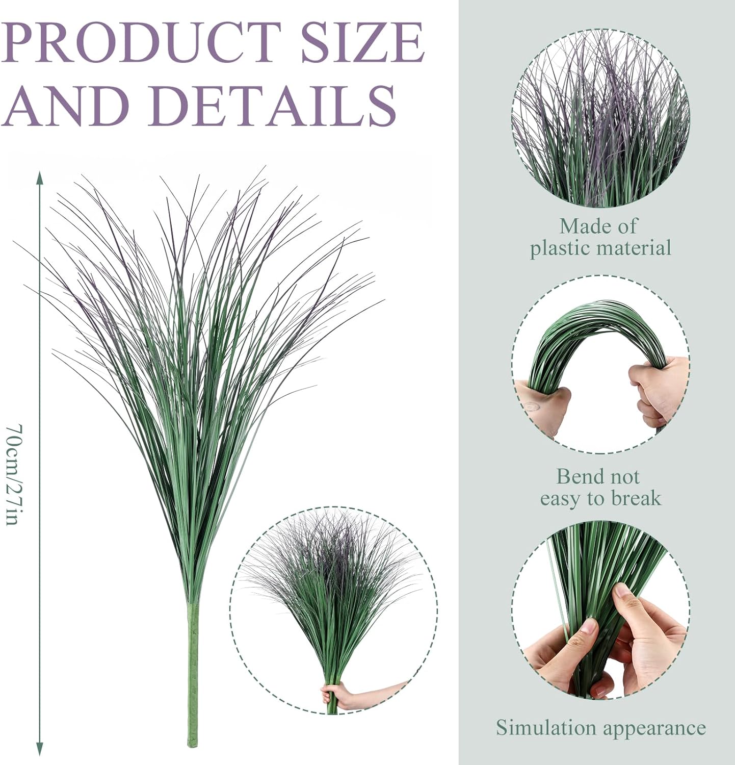 Geosar 10 Pack Artificial Plants 27 Inch Tall Deep Purple Faux Greenery Stems