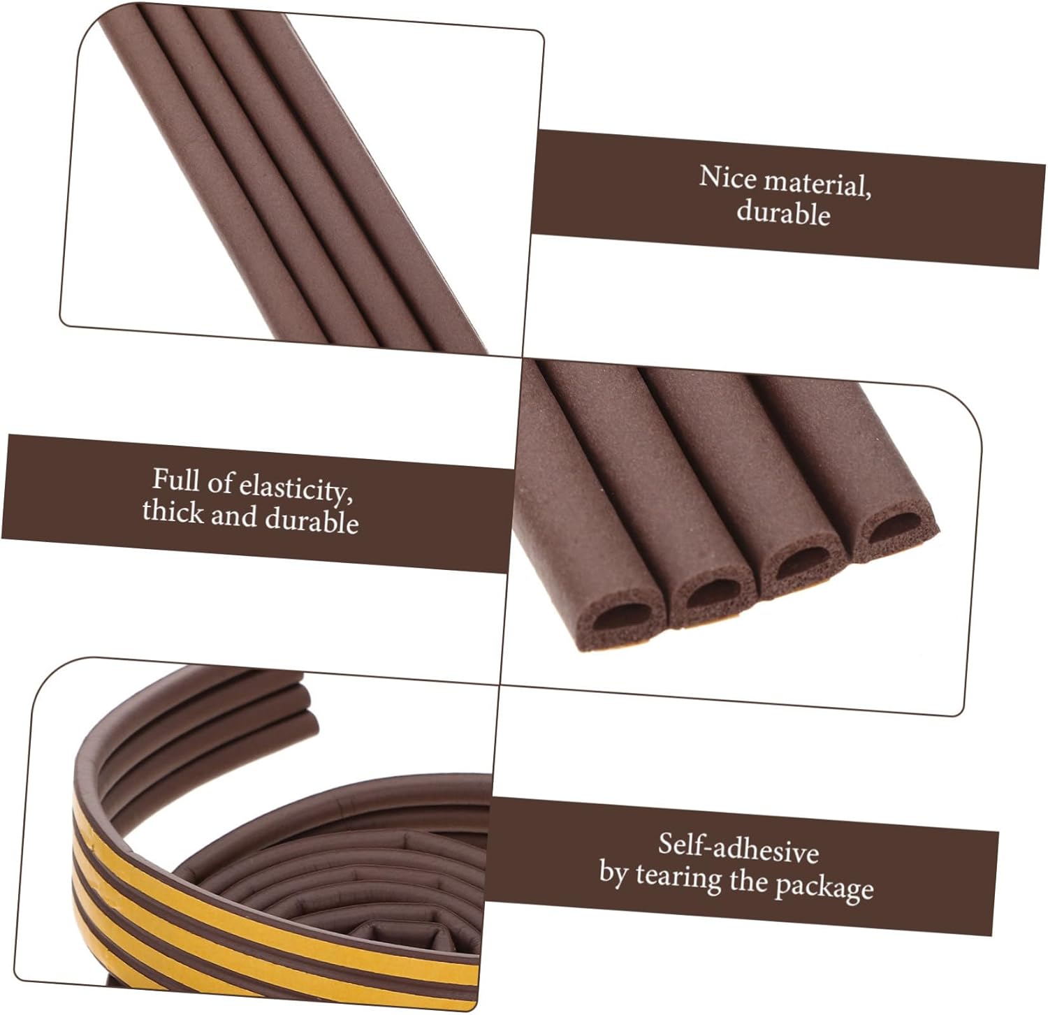 NUOBESTY Twin Door Sweeps Self Adhesive Weather Stripping