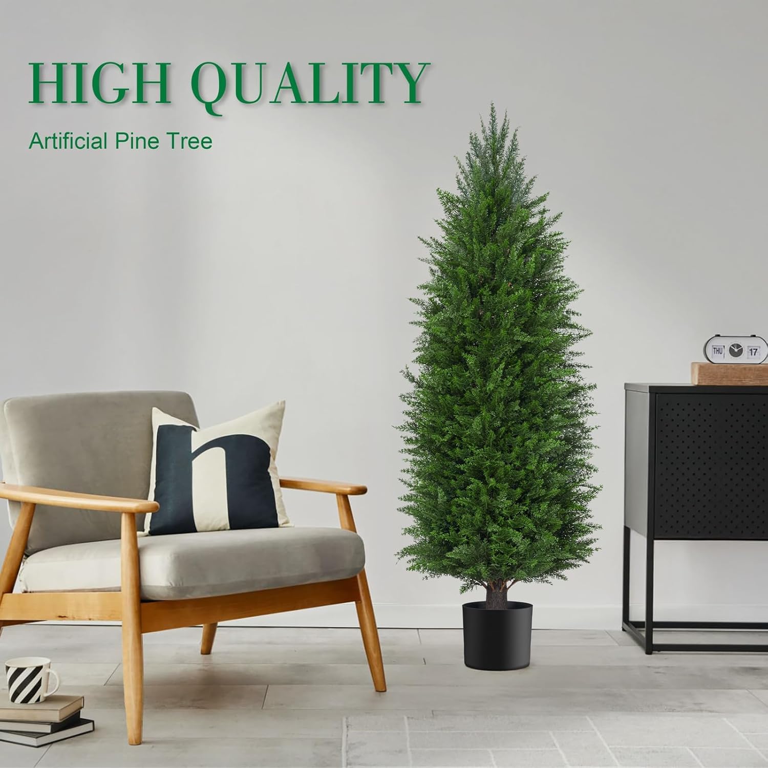 5FT Artificial Cedar Topiary Trees Outdoor Set of 2