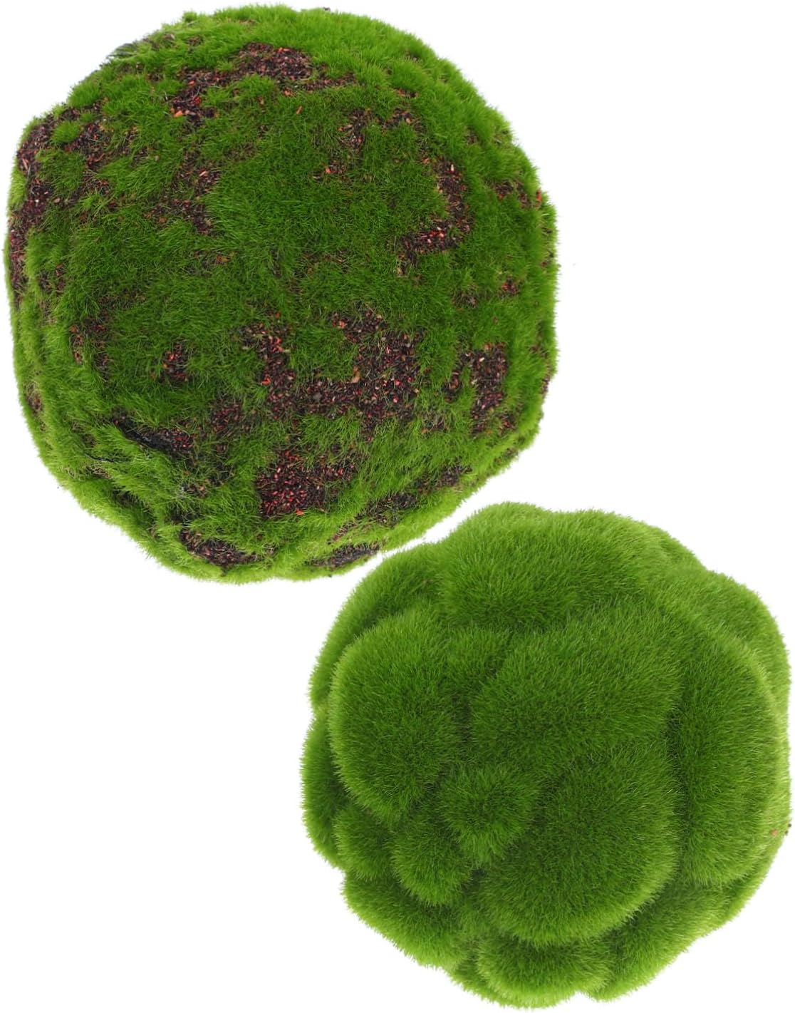 2pcs Artificial Moss Spheres Flocked Foam Greenery Decor Balls