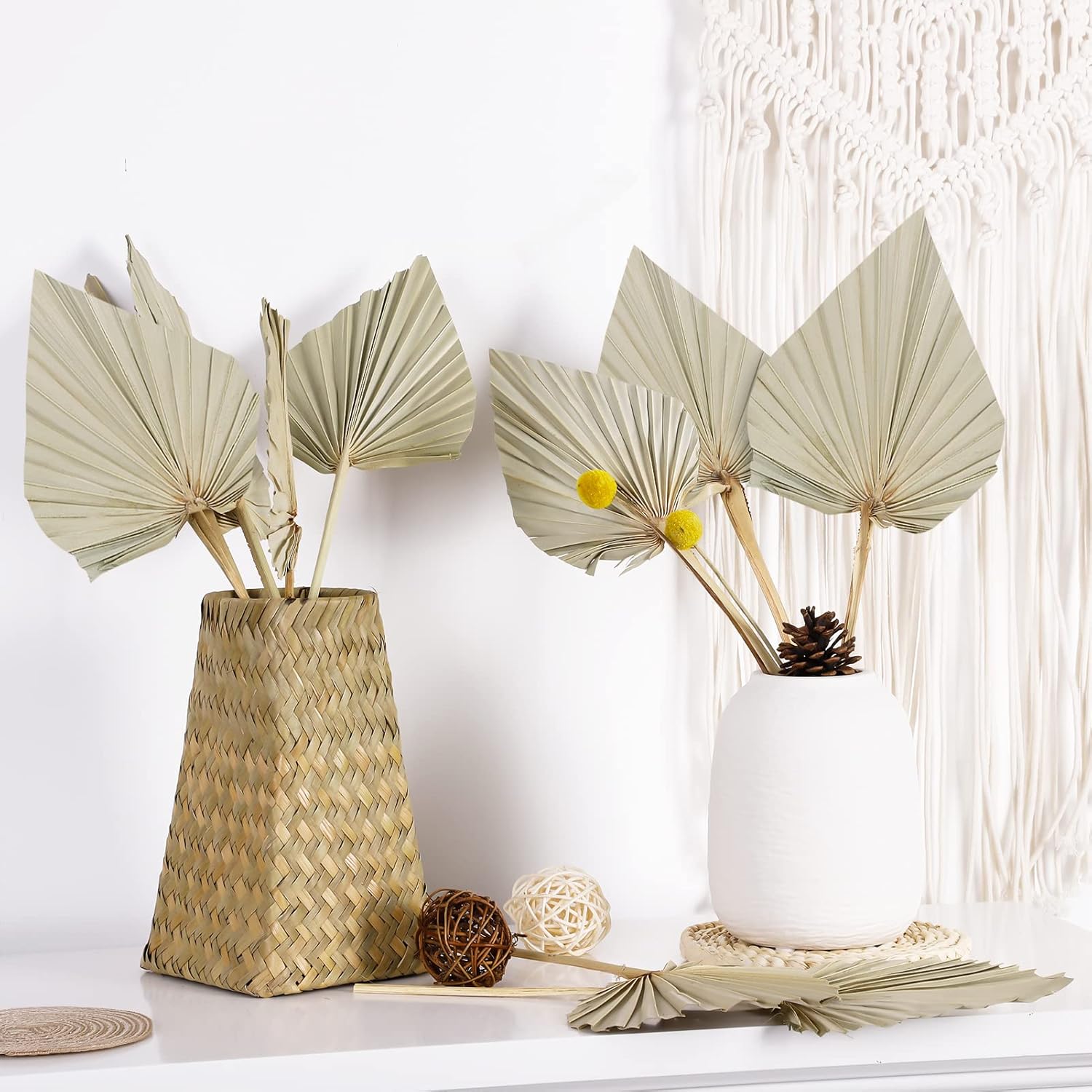 Cenkaiyang 40 Pcs Boho Dried Palm Spears Leaves Decor
