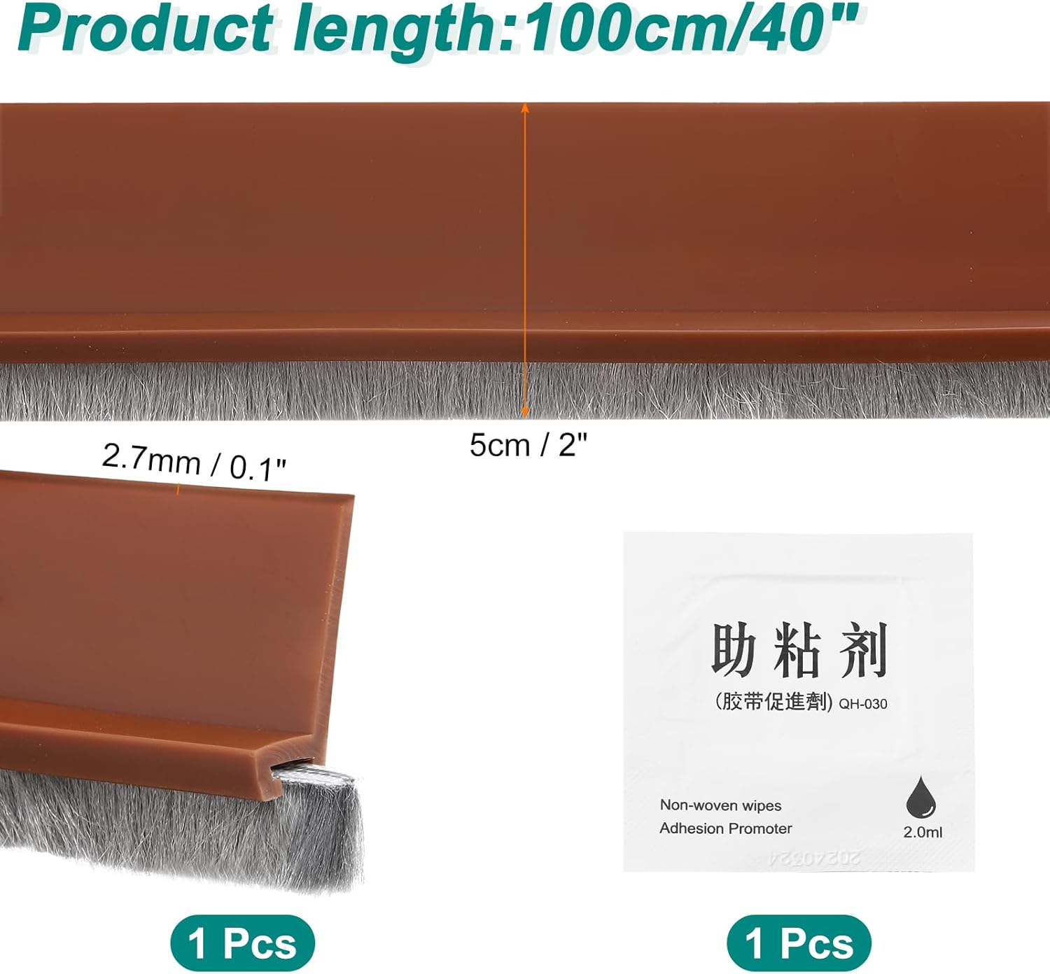 UXCELL Door Sweep 2 x 40 Draft Stopper for Doors