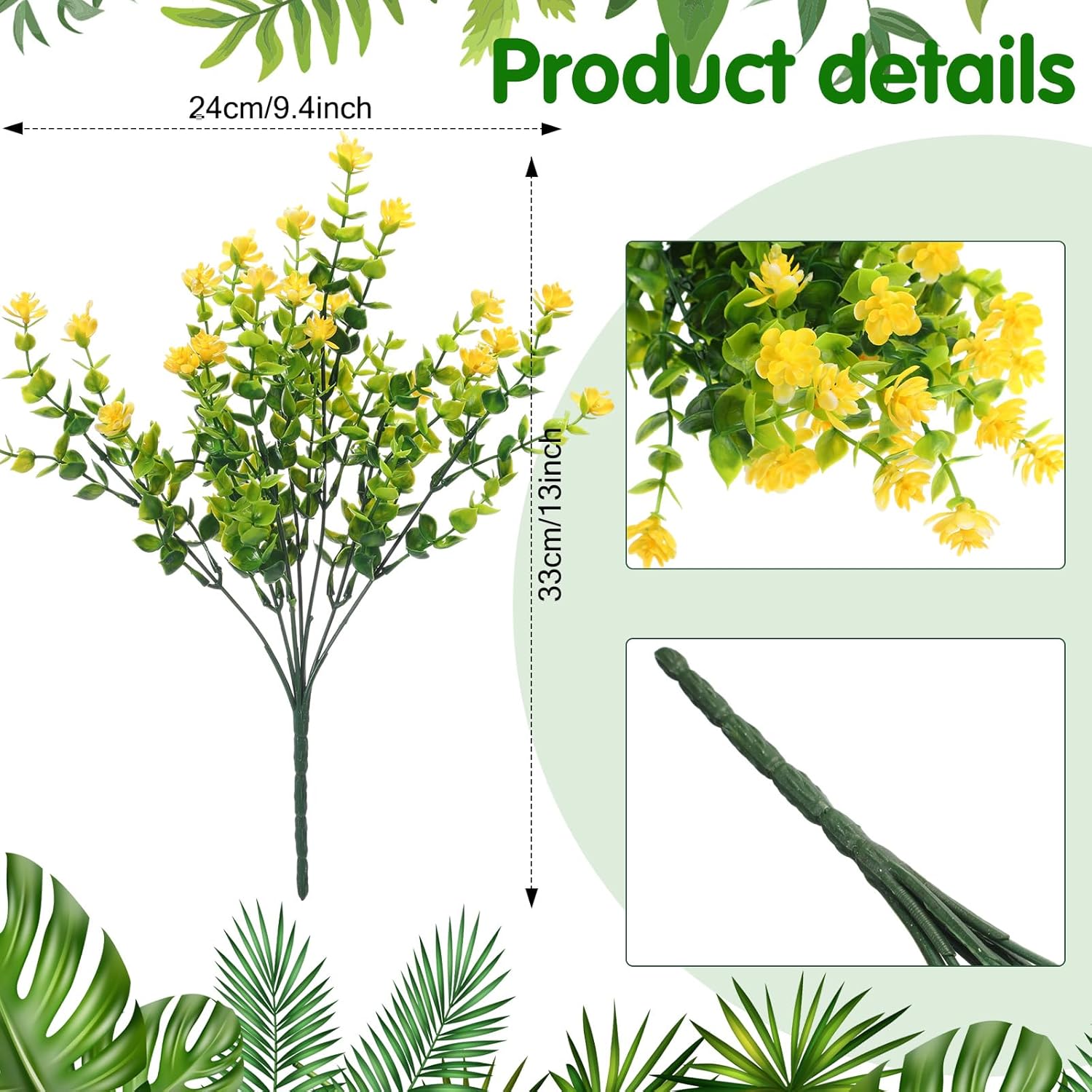 WILLBOND 48 Artificial Flowers Outdoor Decor Set