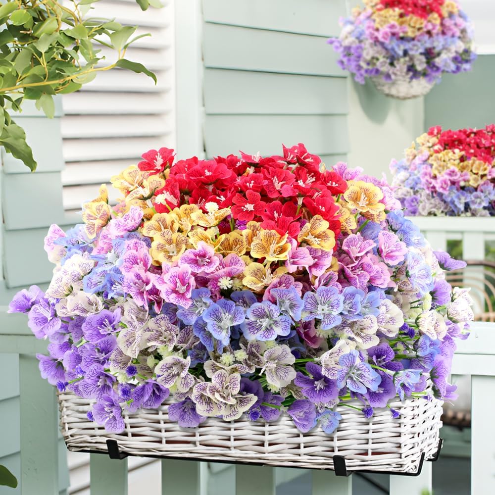 ZEOSTARO Artificial Flowers 12 Bundles Multi Color