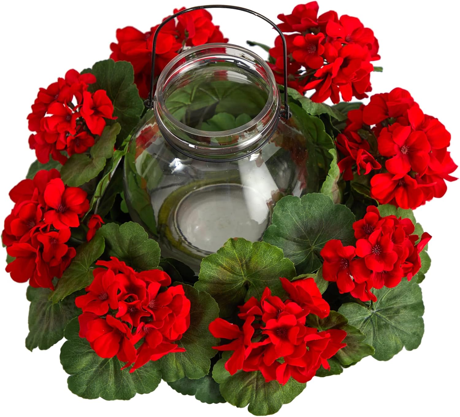 Nearly Natural 16 Inch Artificial Geranium Candelabrum