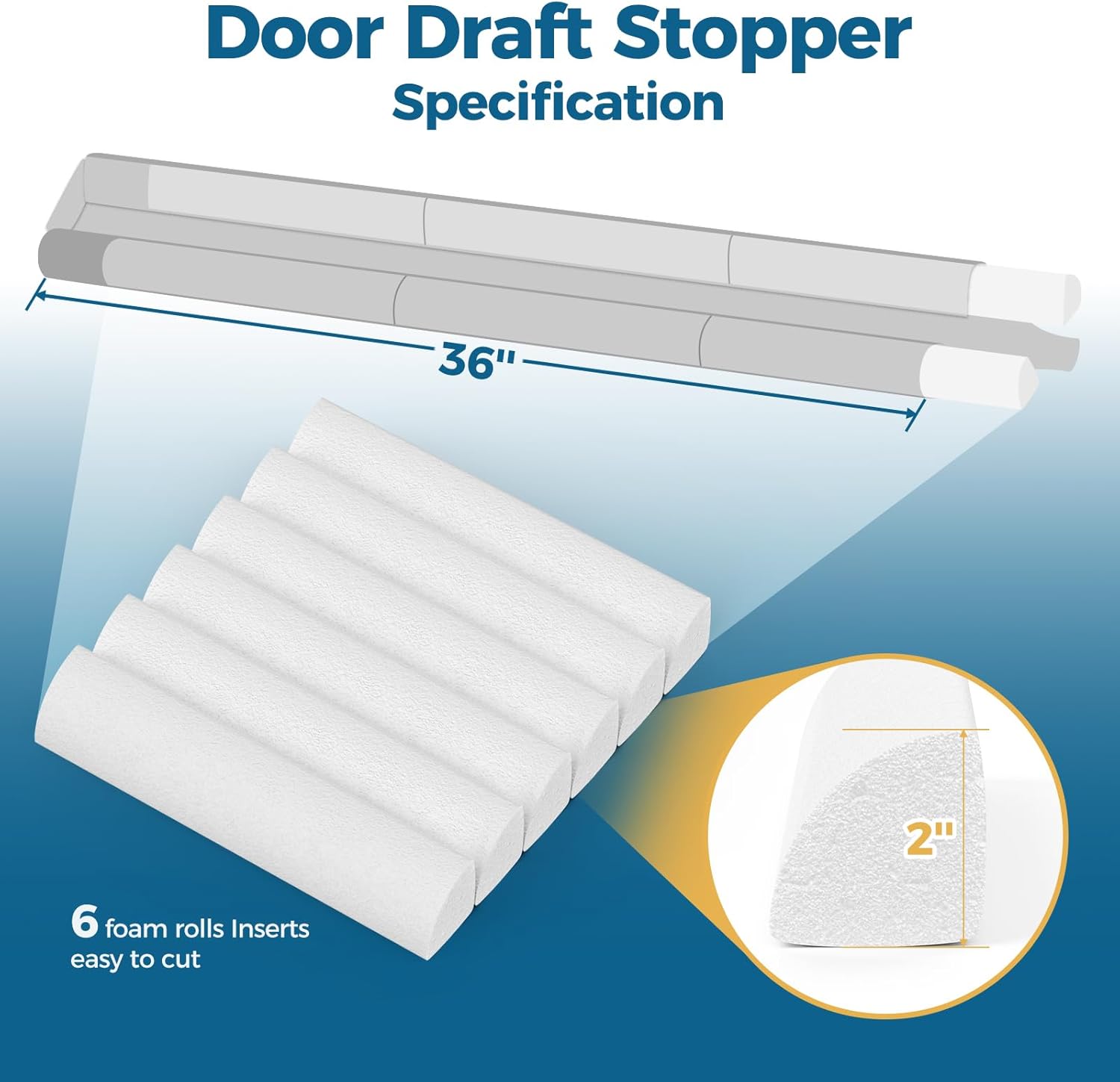 Adjustable Door Draft Stopper 36 Inch Brown