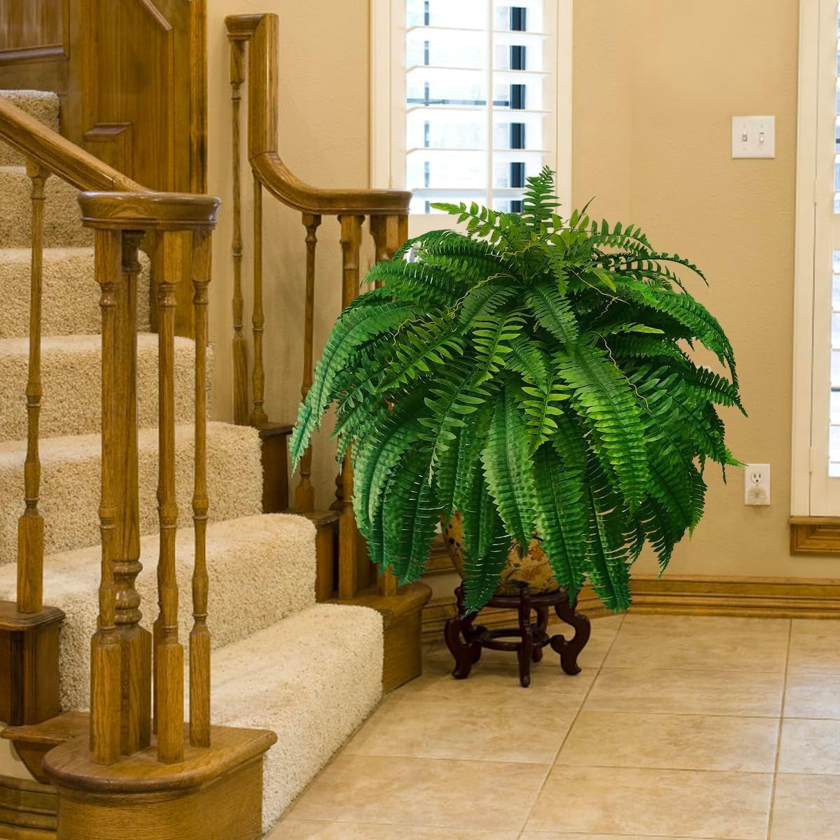 DACHUI 48 Inch Artificial Boston Fern Bush 88 Branches