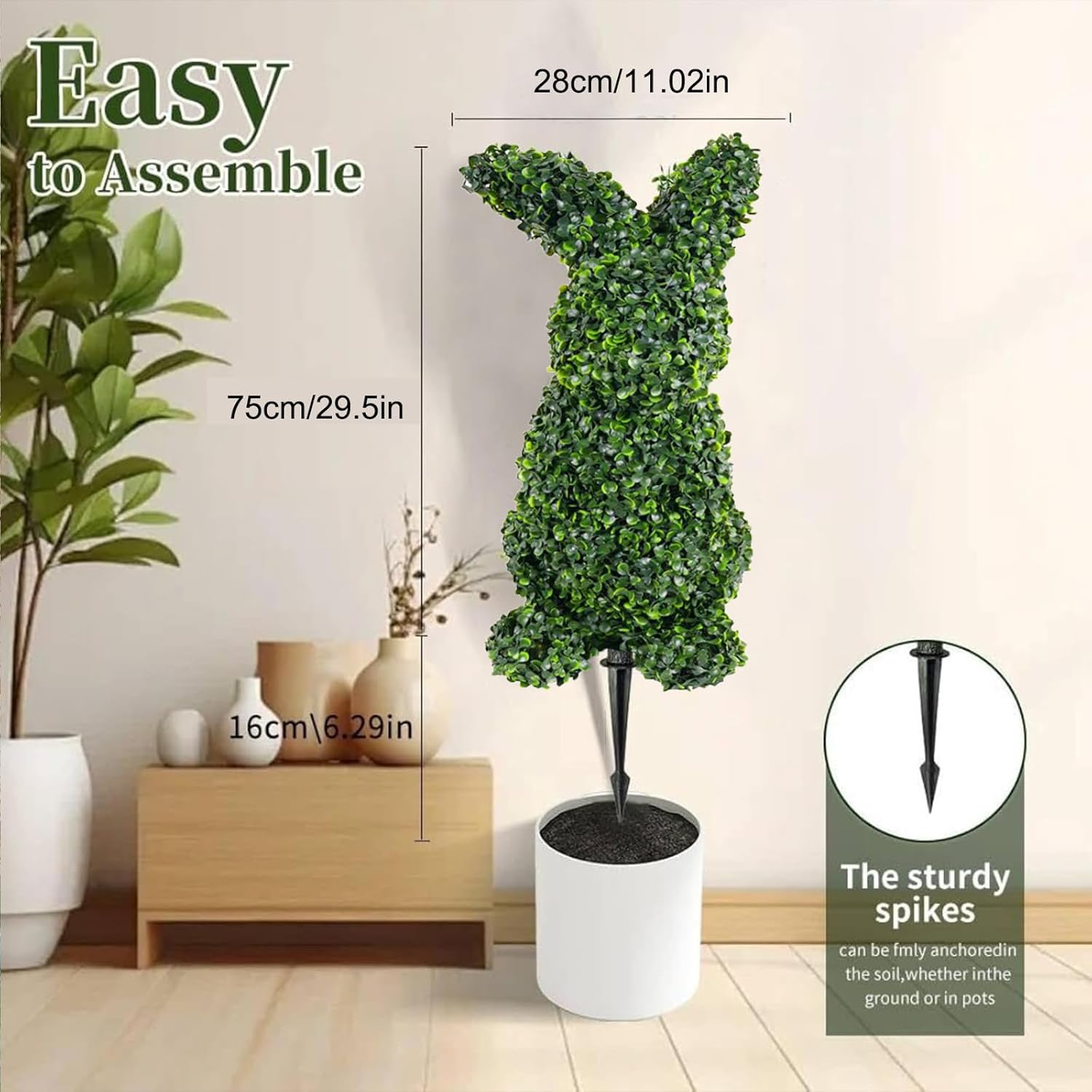 Easter Bunny Shaped Topiary Artificial Tree 30