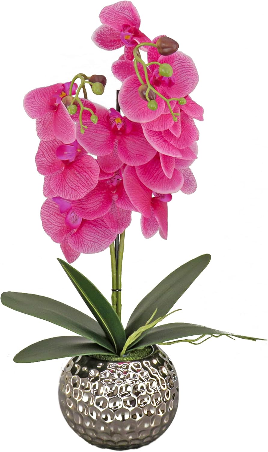 National Tree Company Artificial Orchid Bouquet with Metal Pot 1