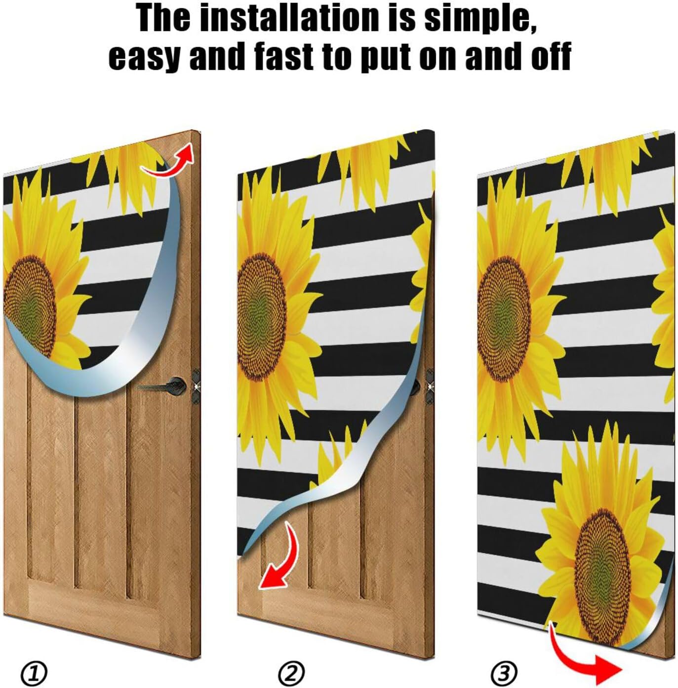 Susiyo Sunflowers Halloween Door Cover 32x79 In