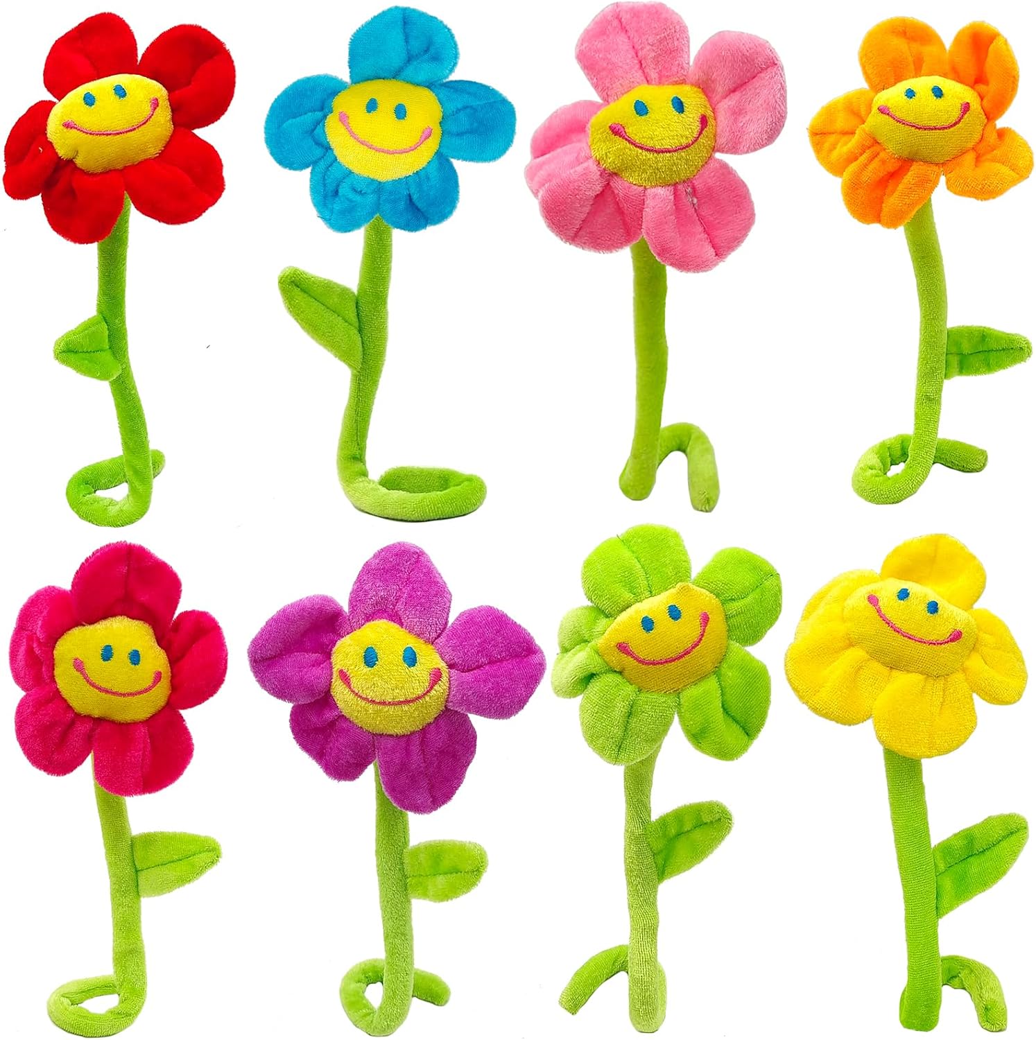 KWAGOCAR 8 Pack Artificial Plush Flowers Curtain Tiebacks