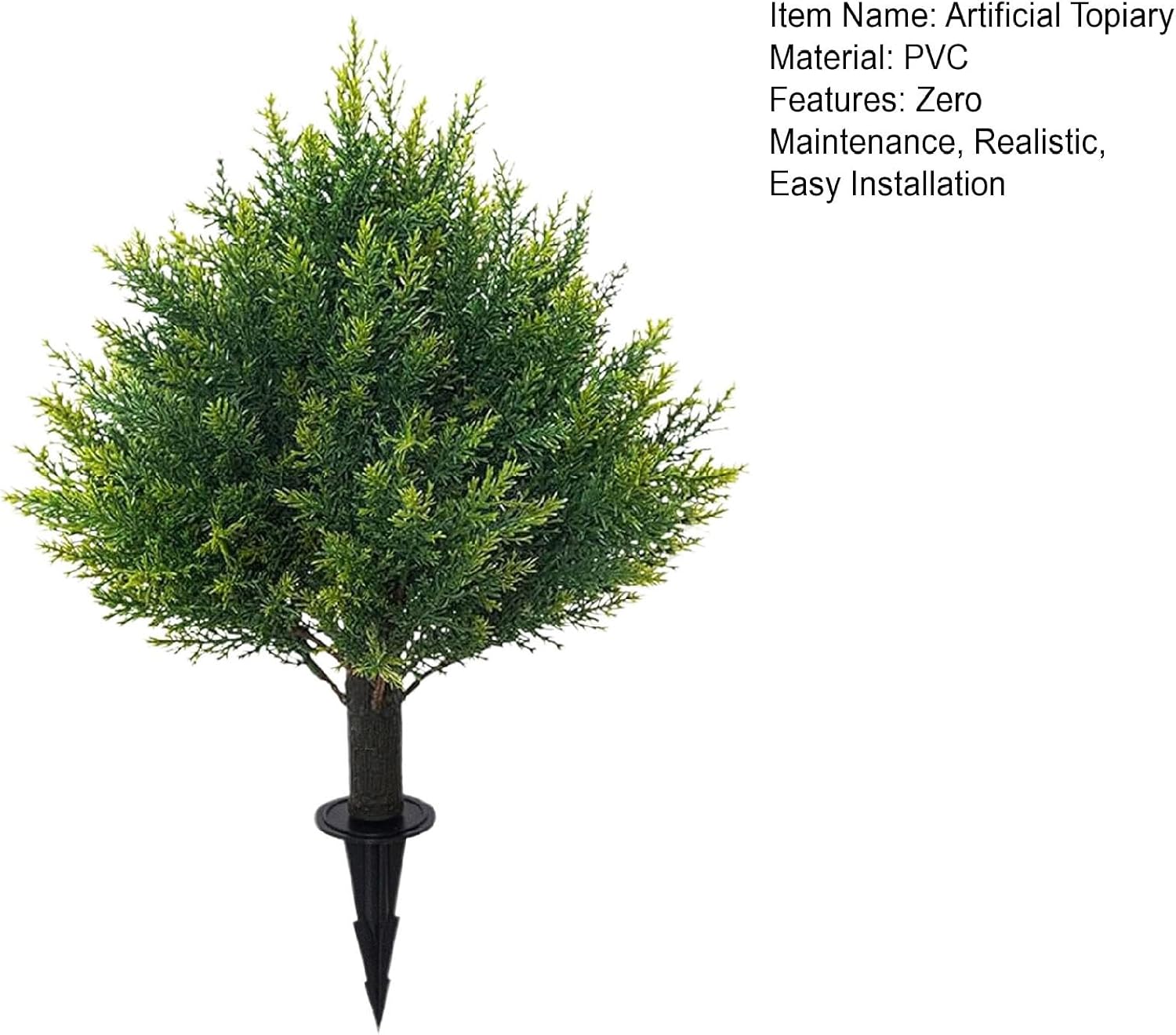 Artificial Cedar Topiary Trees Faux Greenery Decor