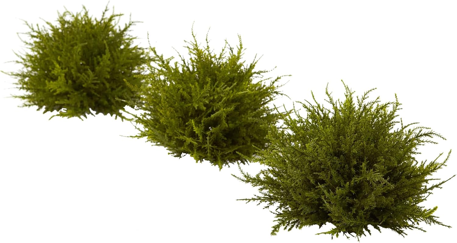 Nearly Natural 4949-S3 Cedar Balls Green Set of 3