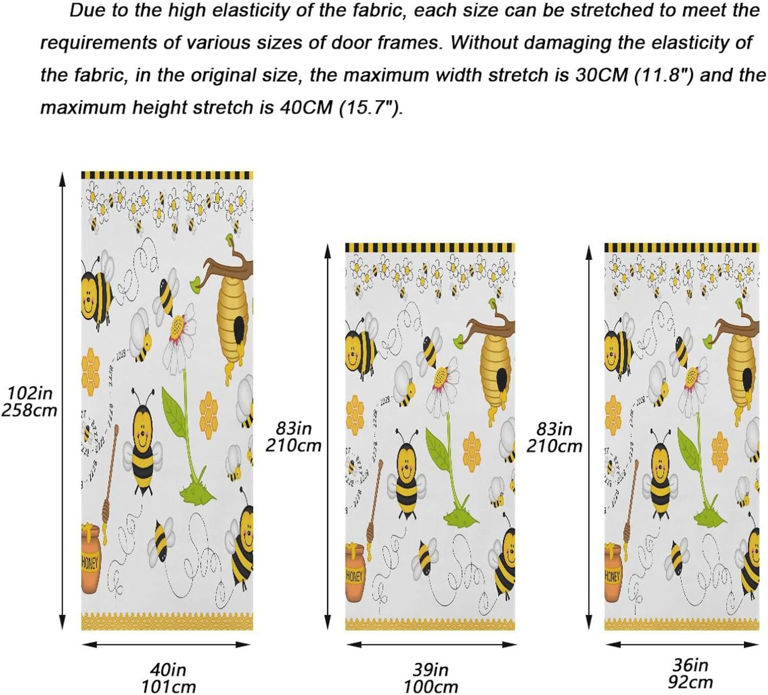 Susiyo Bees Flowers Halloween Door Cover 32x79 Inch